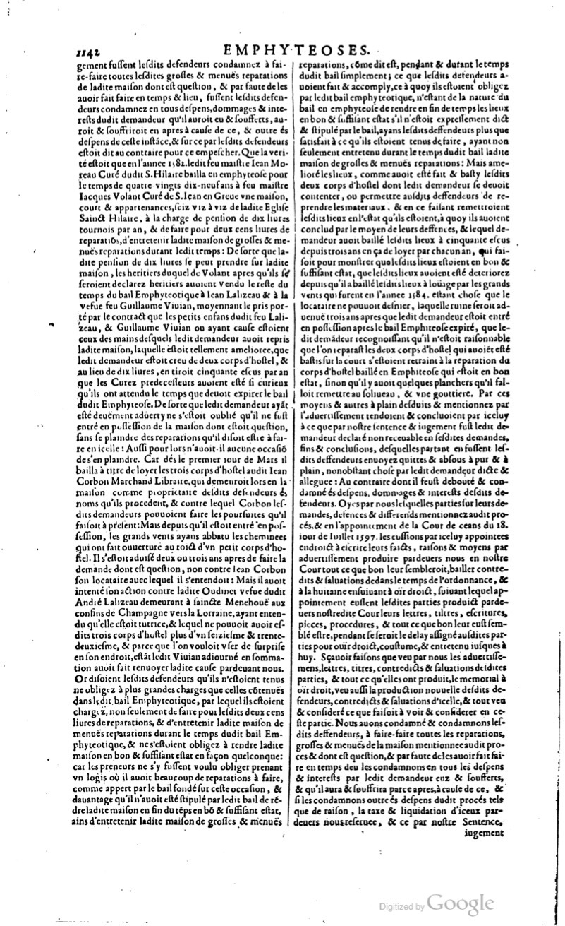 1629 - Veuve Nicolas Buon - Trésor du droit français (29620 T. 1) - BM Lyon