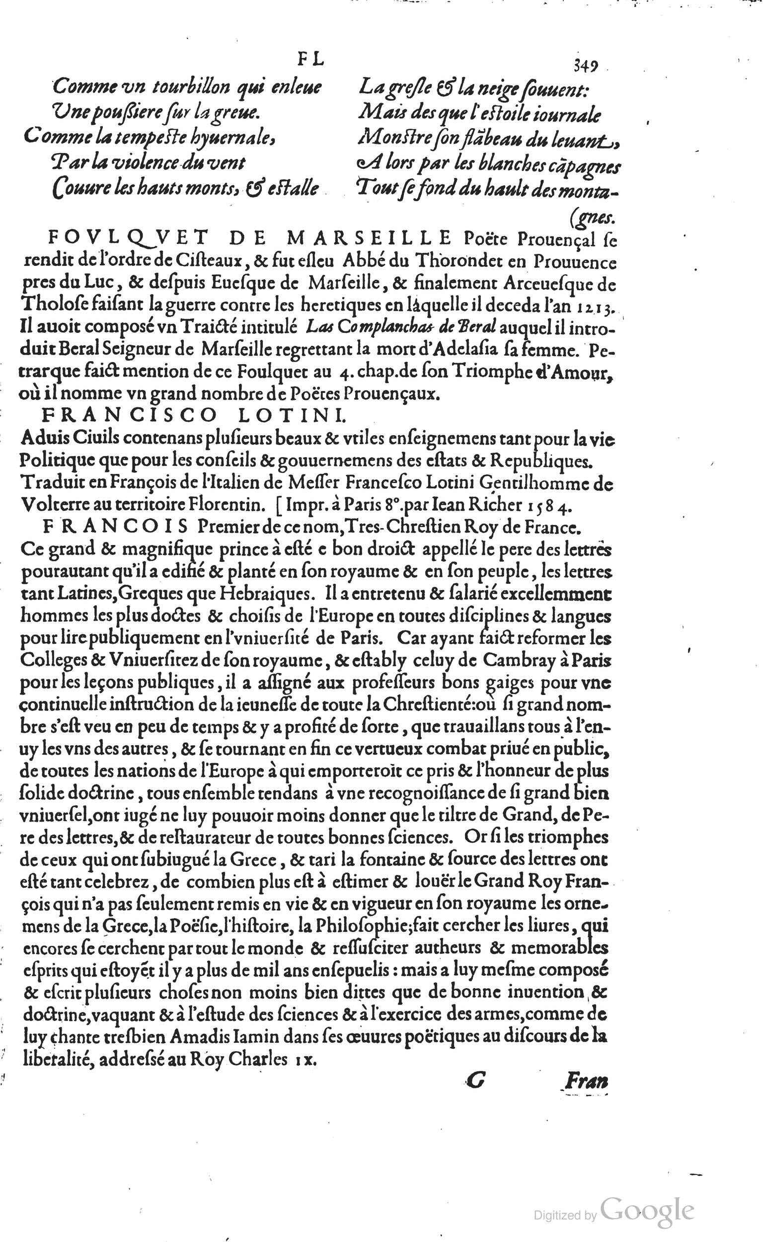 1585 - Barthélemy Honorat - Bibliothèques françaises - BSB Munich