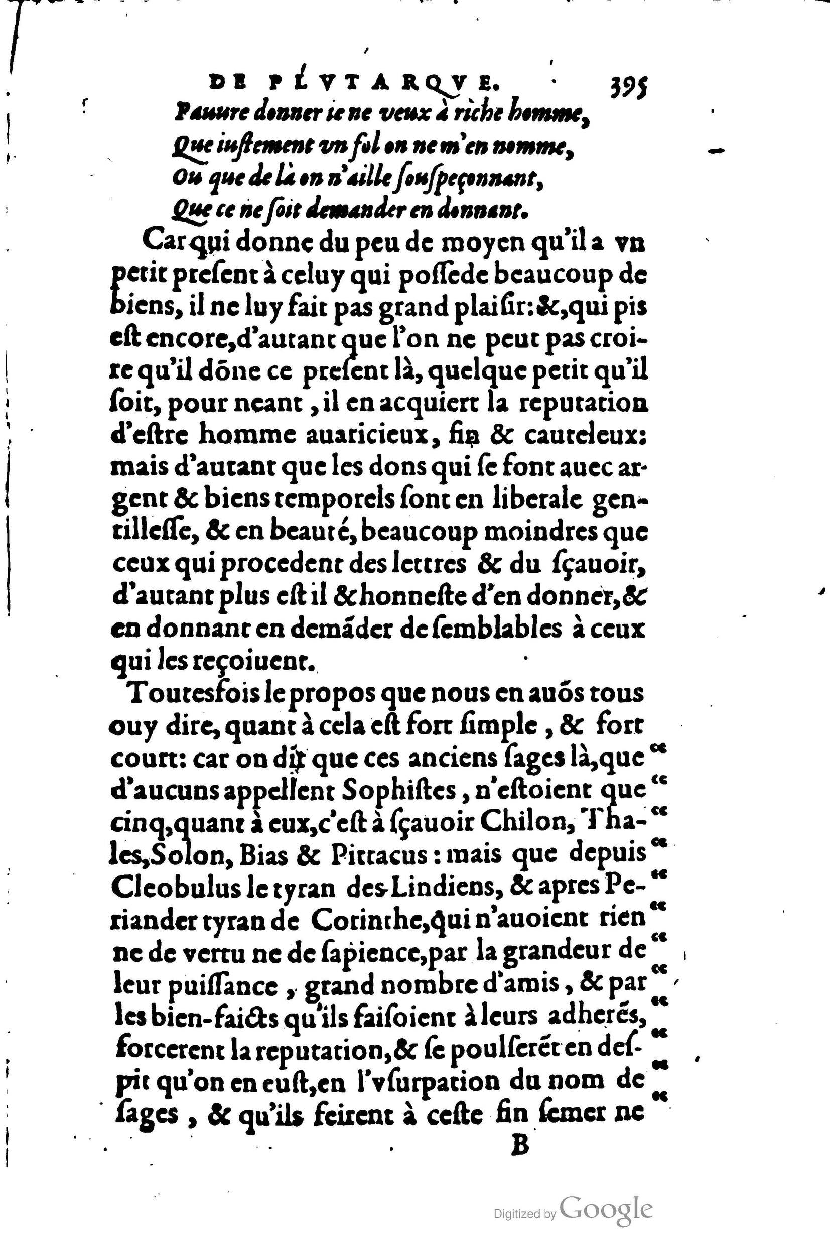 1578 - Jean Poupy - Trésor des morales de Plutarque - BSB Munich