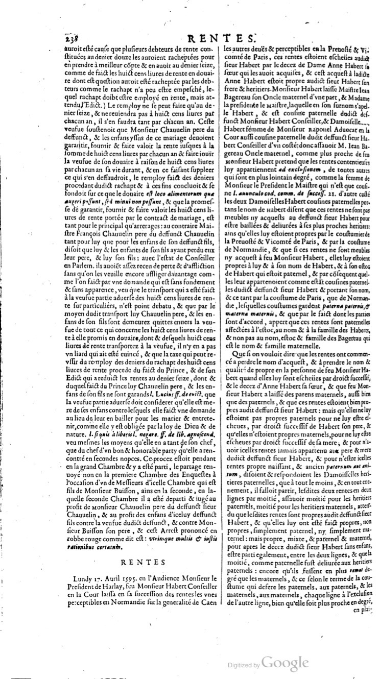 1629 - Veuve Nicolas Buon - Trésor du droit français (21754 T. 3) - BM Lyon