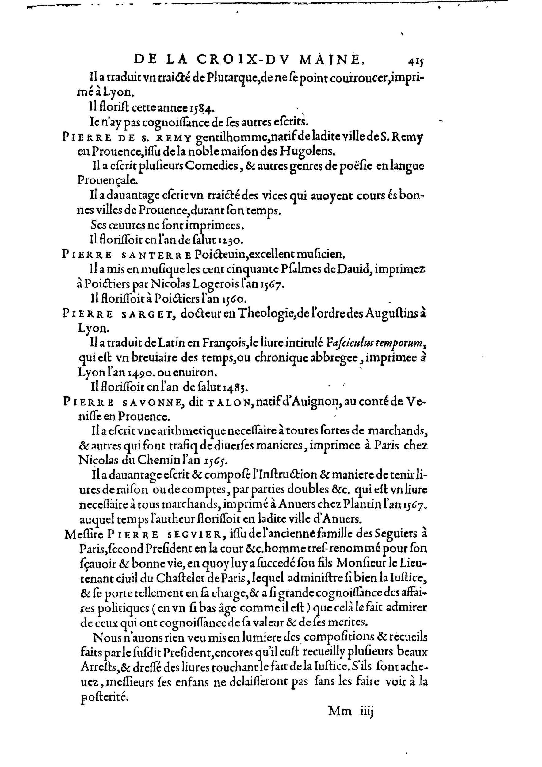 1584 - Abel L&#039;Angelier - Bibliothèques françaises - BnF