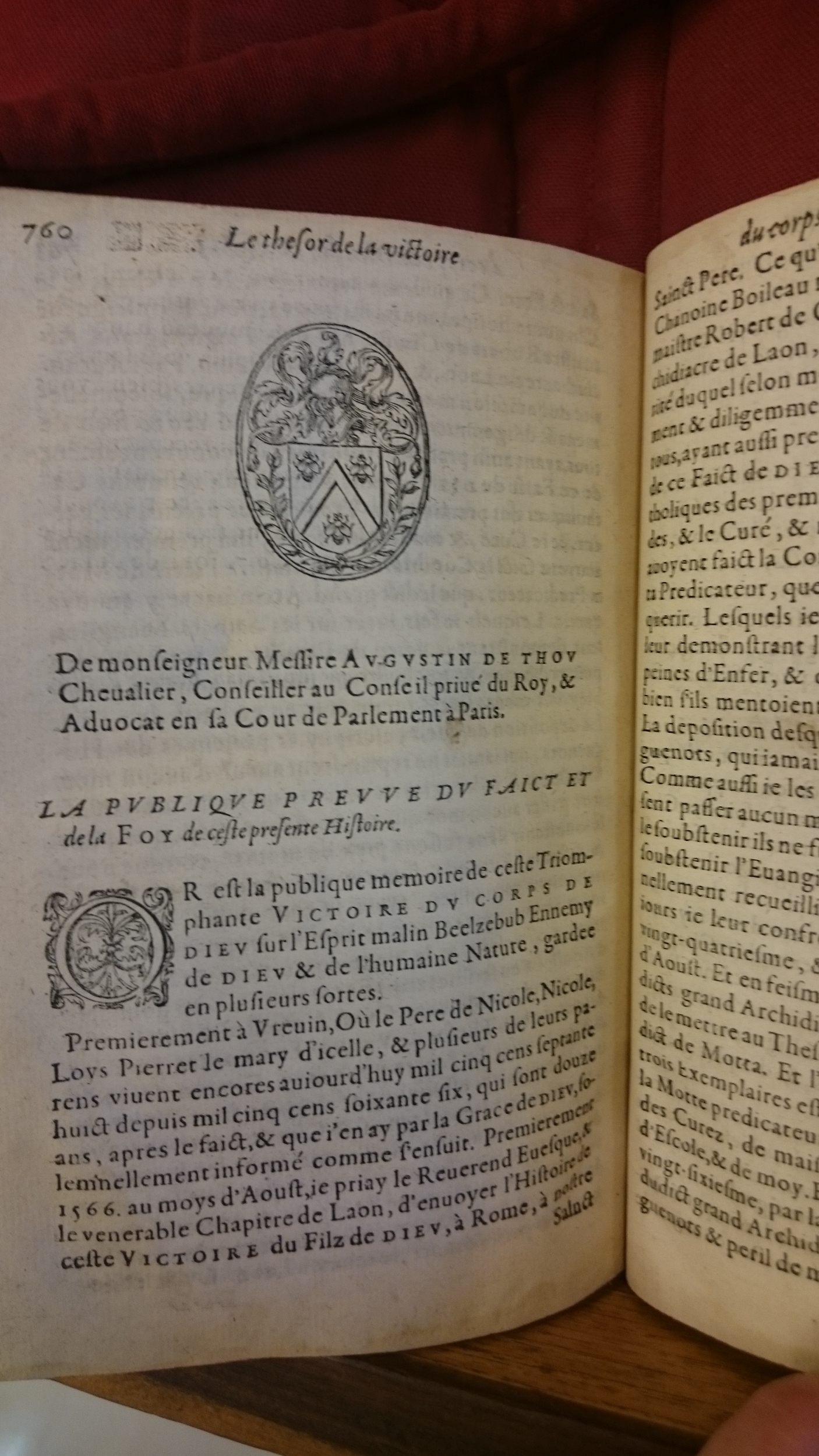1578 - Nicolas Chesneau - Trésor et entière histoire de la triomphante victoire du corps de Dieu sur l’esprit malin - BM Lyon