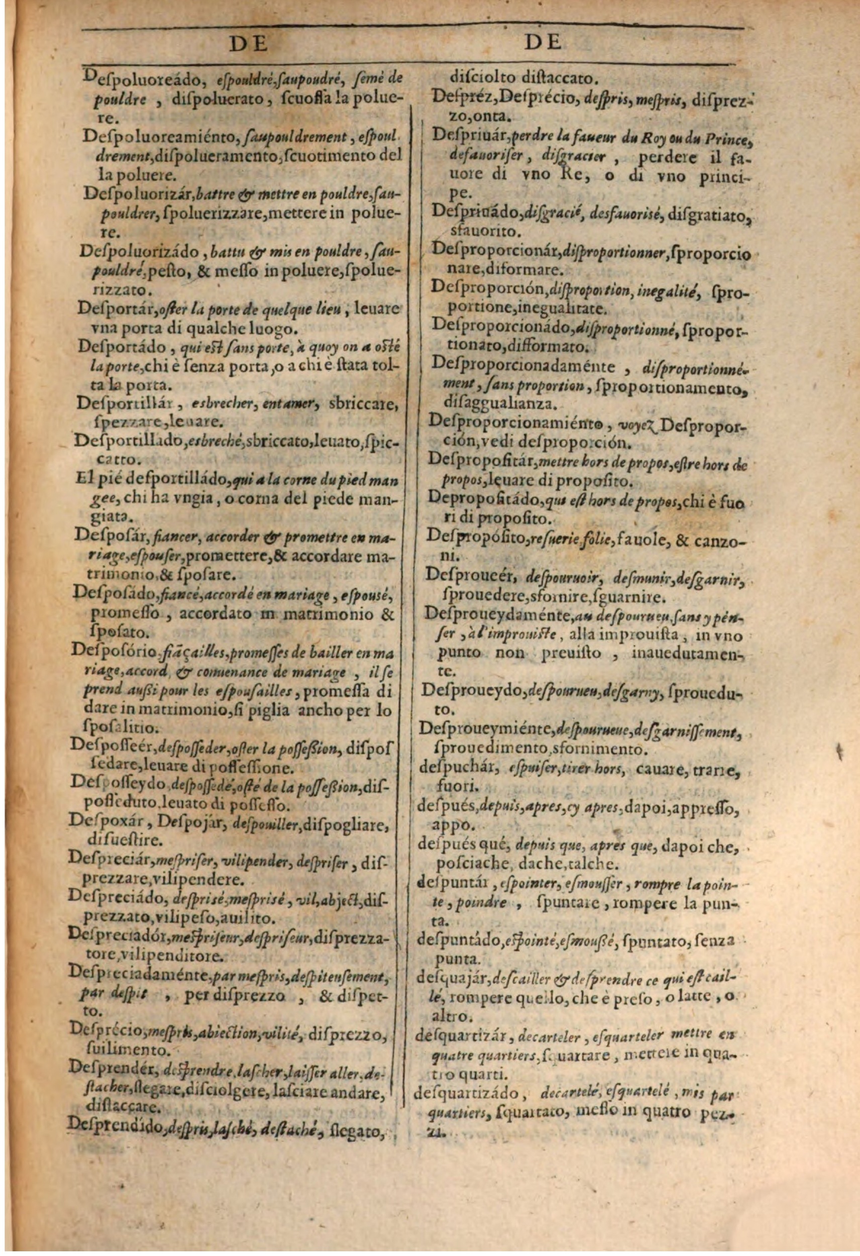 1609 - Philippe Albert et Alexandre Pernet - Trésor des trois langues française, italienne et espagnole (Première partie) - BSB Munich