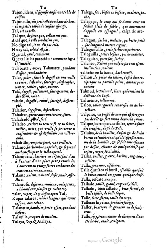 1621 - Adrian Tiffaine - Trésor des deux langues espagnole et française - BM Lyon
