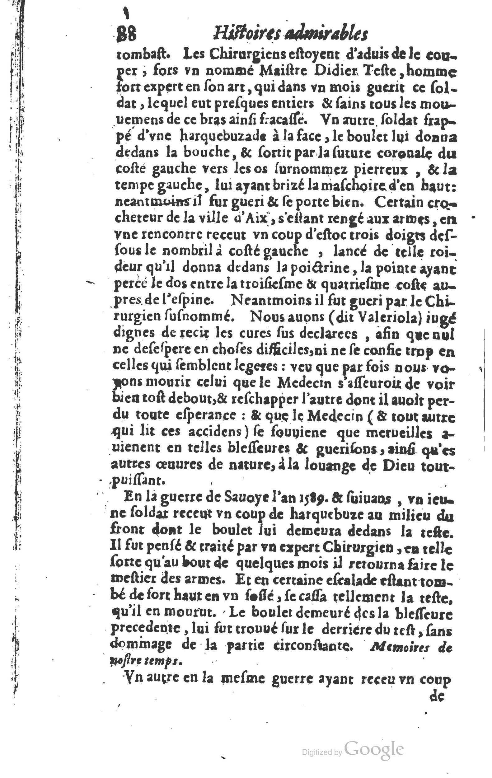 1610 - Paul Marceau - Trésor d’histoires admirables et mémorables - Princeton