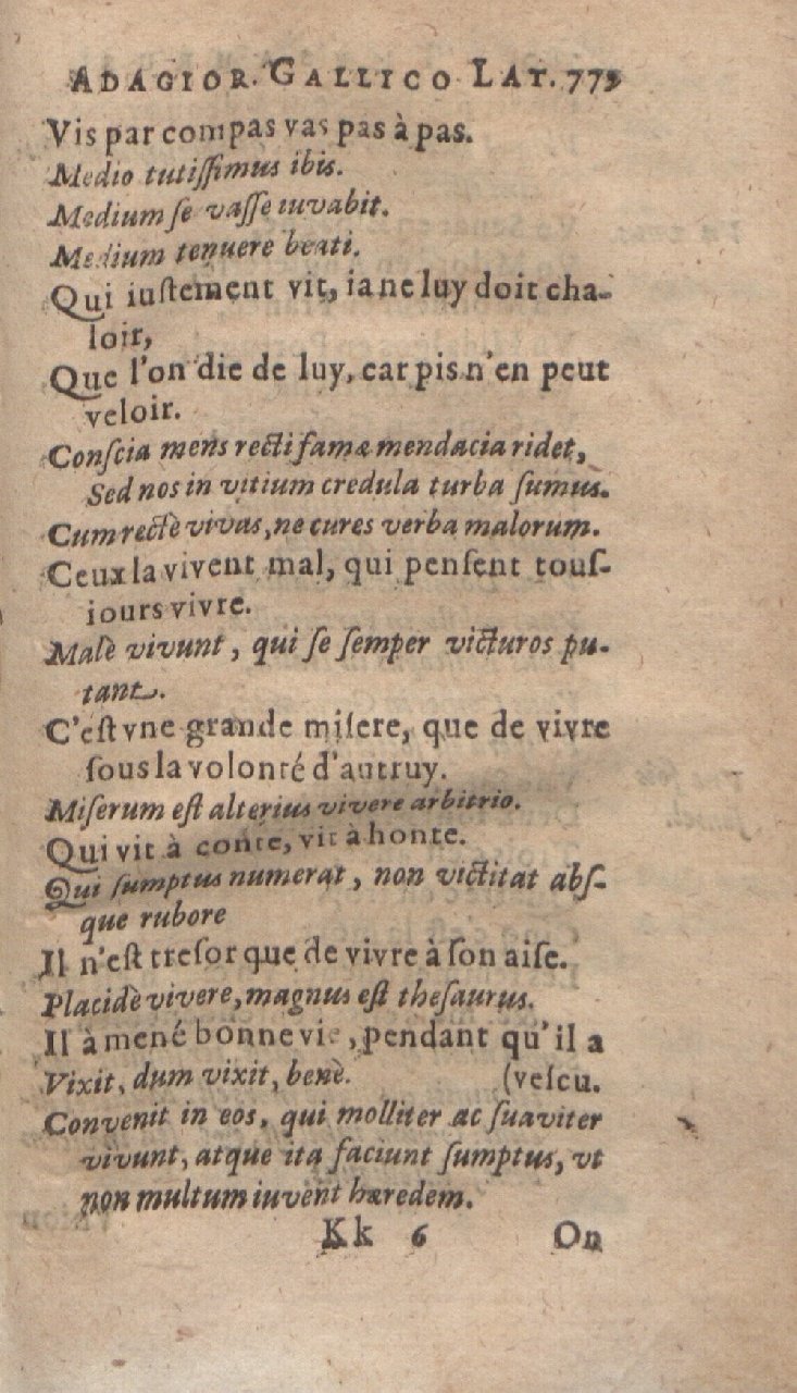 1612 - Dominicus Custos - Trésor des proverbes français  - Bibliopol-Olomuc