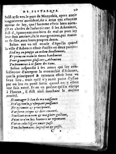 1574 - Benoît Rigaud - Trésor des vies de Plutarque - Avignon