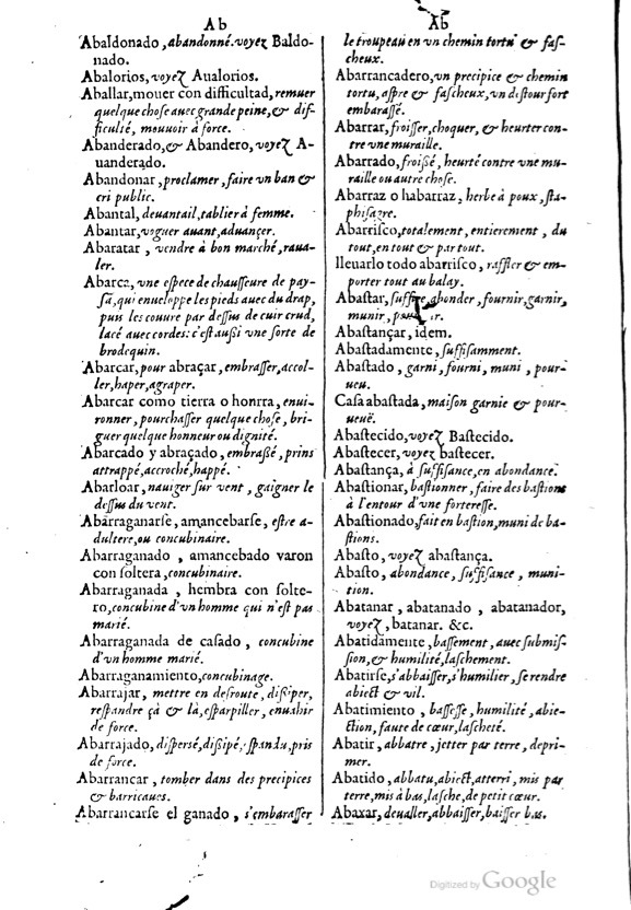 1621 - Adrian Tiffaine - Trésor des deux langues espagnole et française - BM Lyon