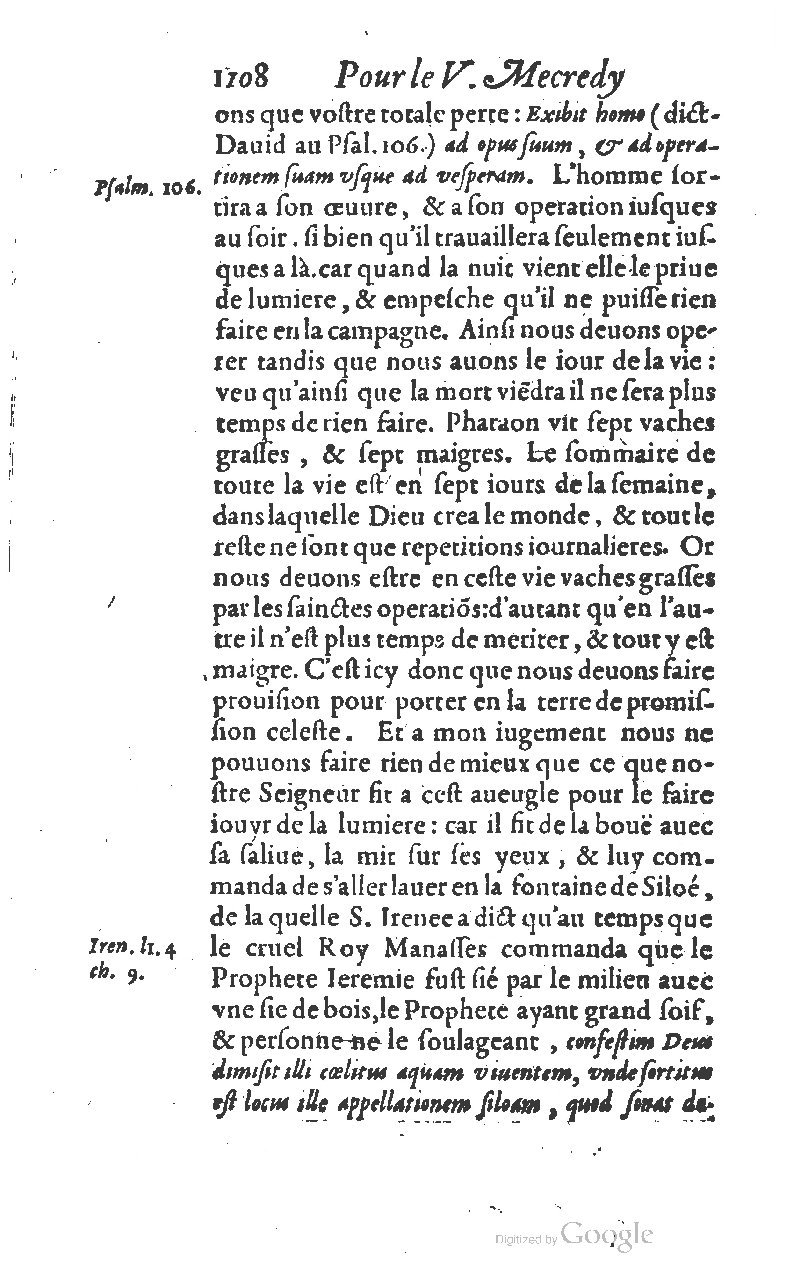 1607 - Nicolas Du Fossé - Trésor quadragésimal - T 01 - BM Lyon