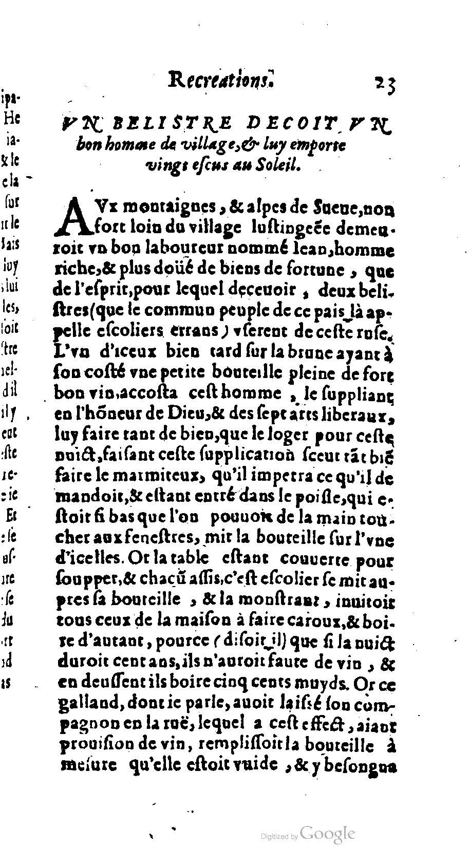 1611 - Romain de Beauvais - Trésor des récréations - BM Lyon