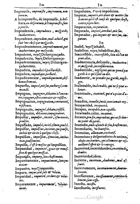 1616 - Veuve Marc Orry - Trésor des deux langues espagnole et française (Première et Seconde parties) - BM Lyon