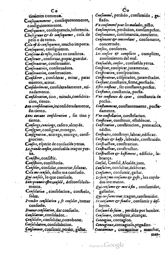1621 - Adrian Tiffaine - Trésor des deux langues espagnole et française - BM Lyon