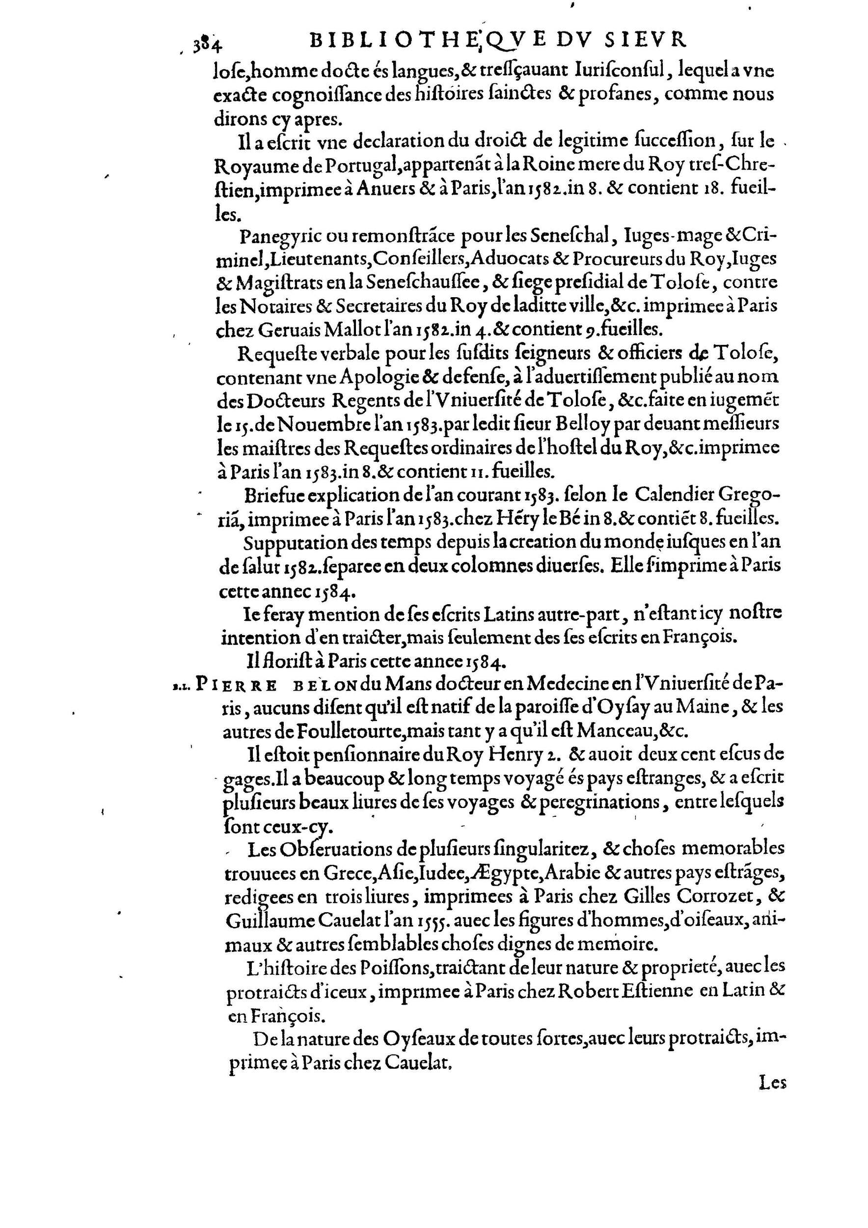1584 - Abel L&#039;Angelier - Bibliothèques françaises - BnF