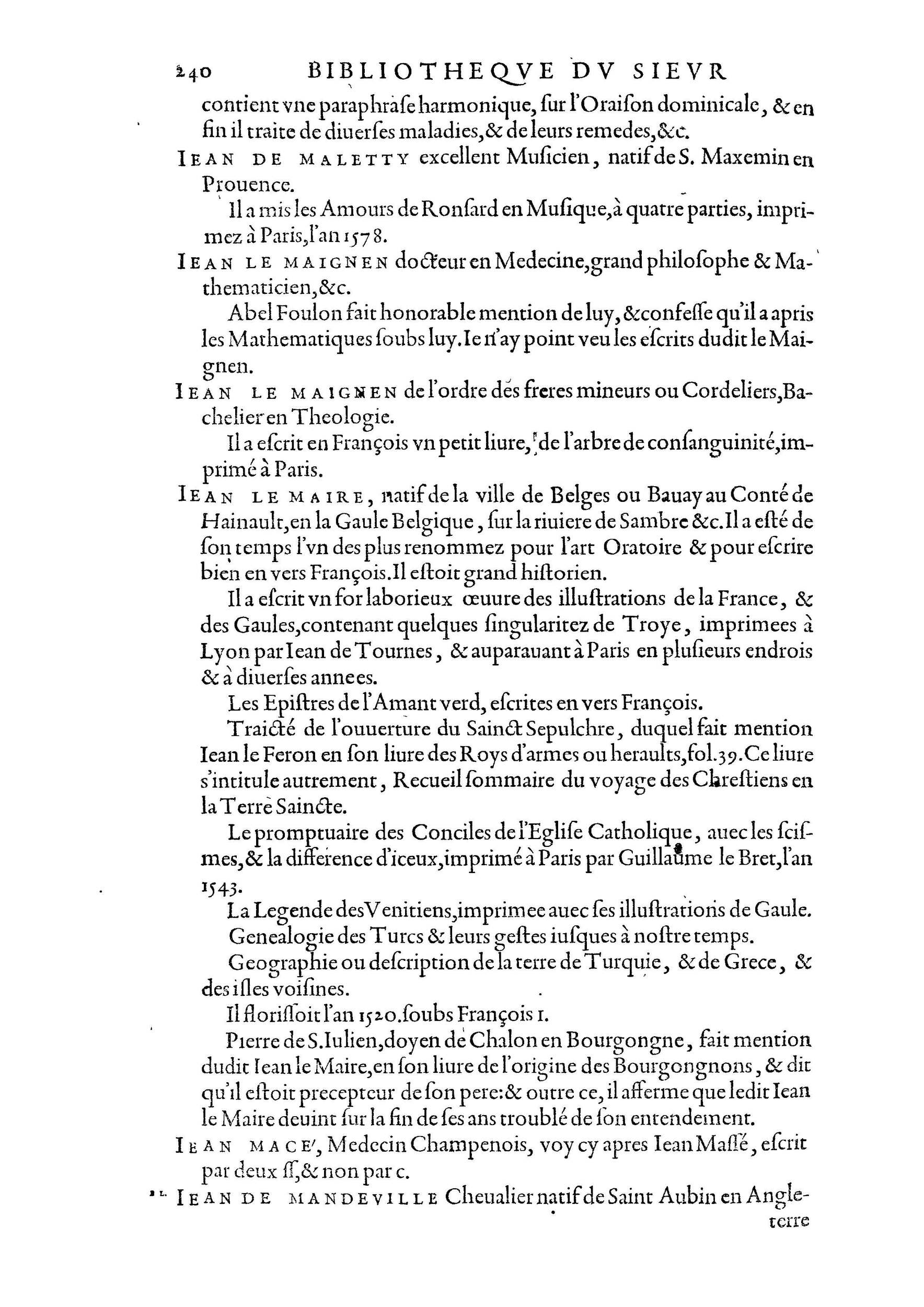 1584 - Abel L&#039;Angelier - Bibliothèques françaises - BnF