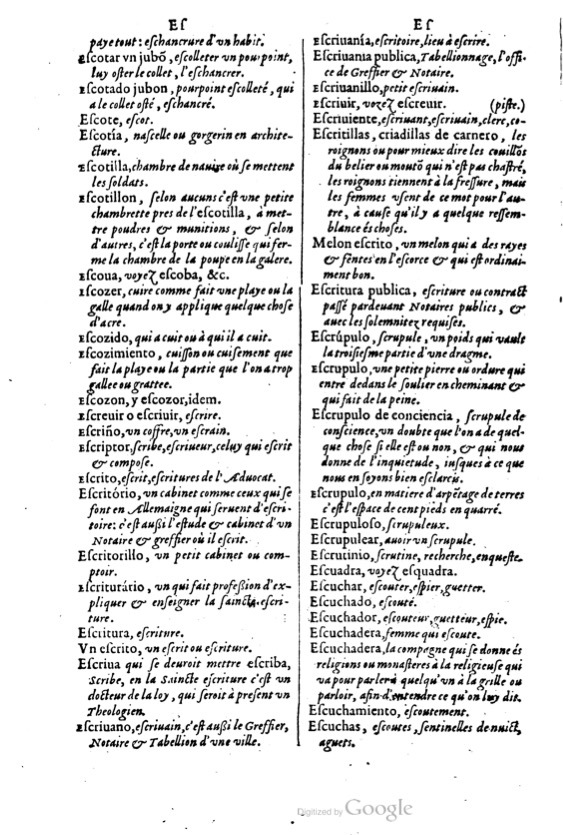 1621 - Adrian Tiffaine - Trésor des deux langues espagnole et française - BM Lyon