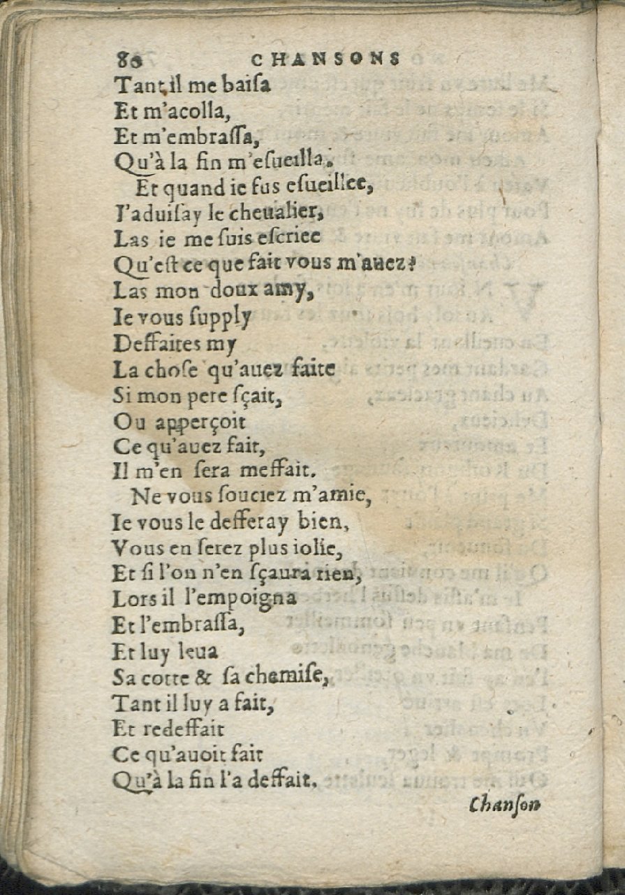 1575 - Pierre Brenouzet - Trésor de tous les recueils de chansons, tant amoureuses, rustiques, que musicales - Det KLG Copenhague