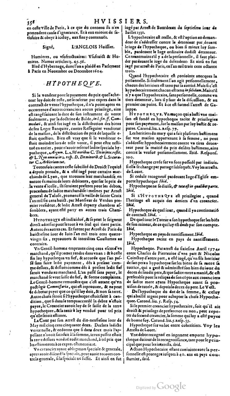 1629 - Veuve Nicolas Buon - Trésor du droit français (21754 T. 2) - BM Lyon