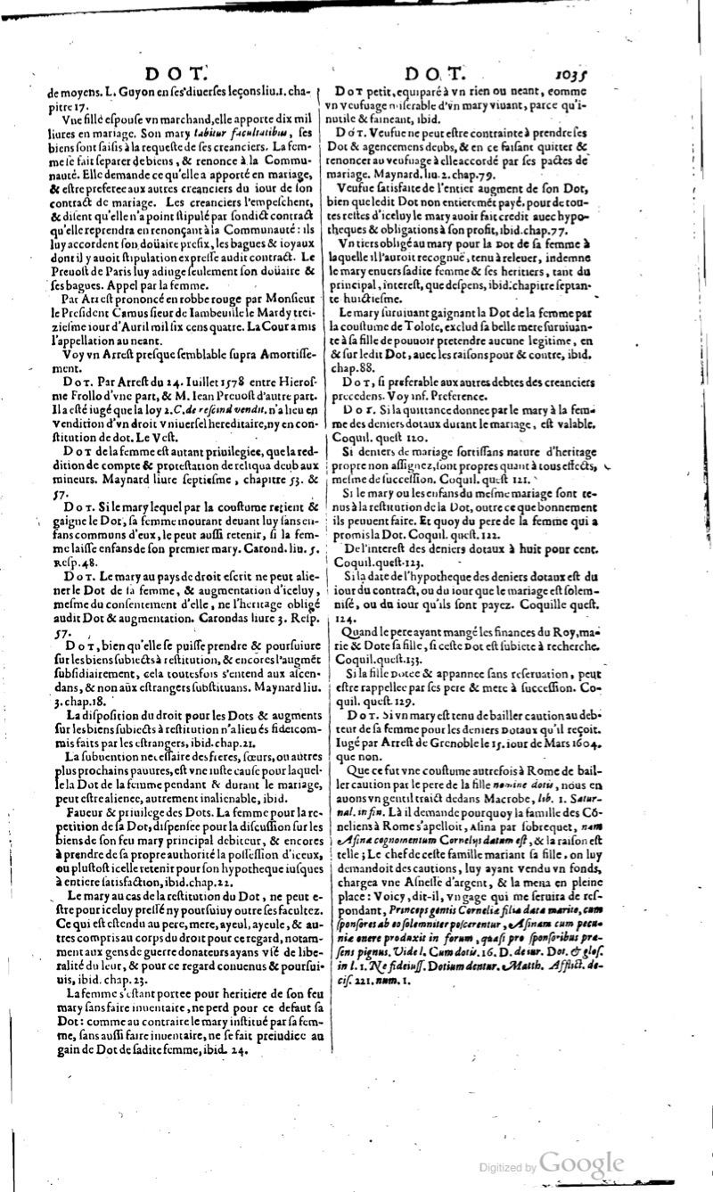 1629 - Veuve Nicolas Buon - Trésor du droit français (29620 T. 1) - BM Lyon