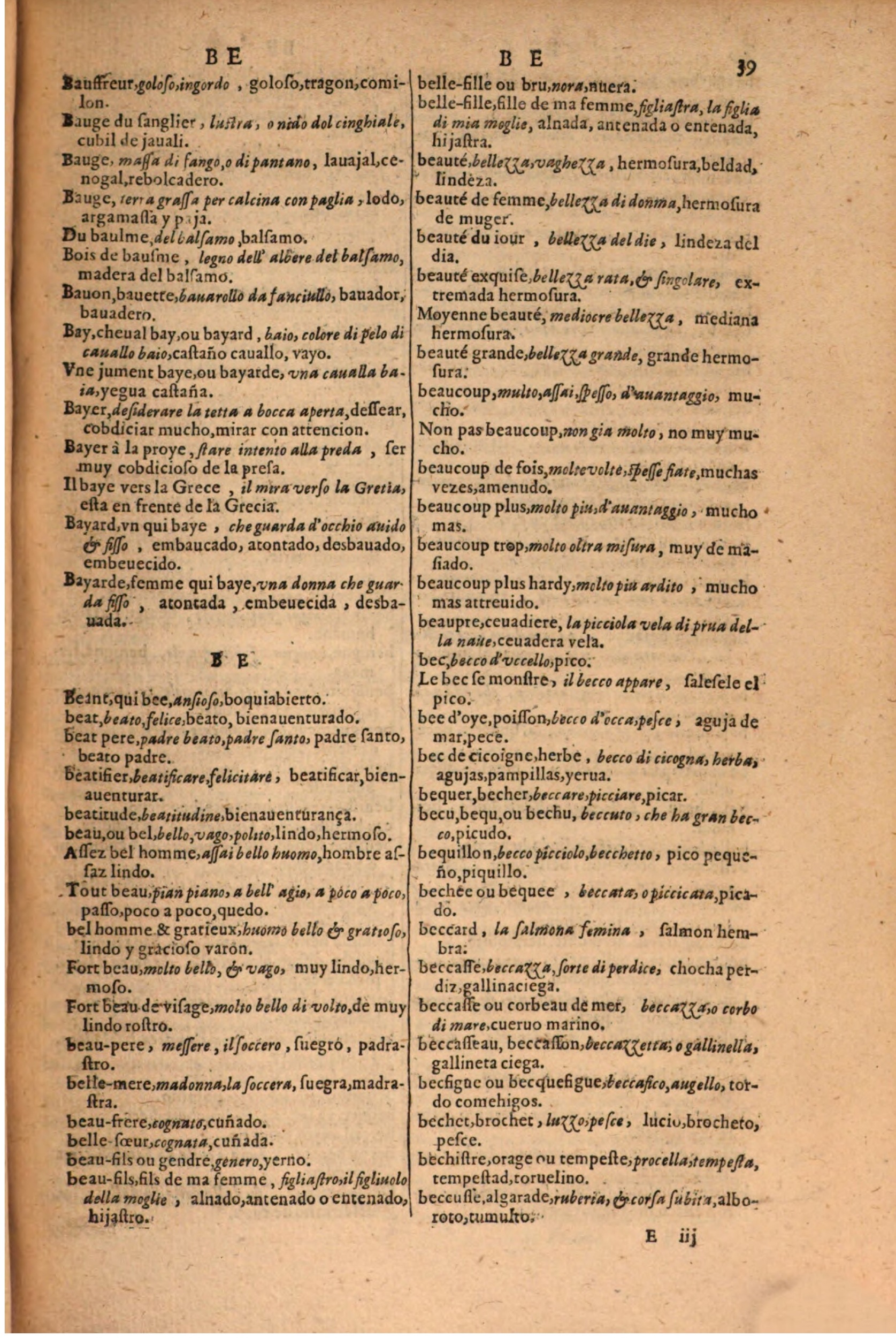1616 - Pierre de la Rovière - Trésor des trois langues (Seconde partie) - BSB Munich