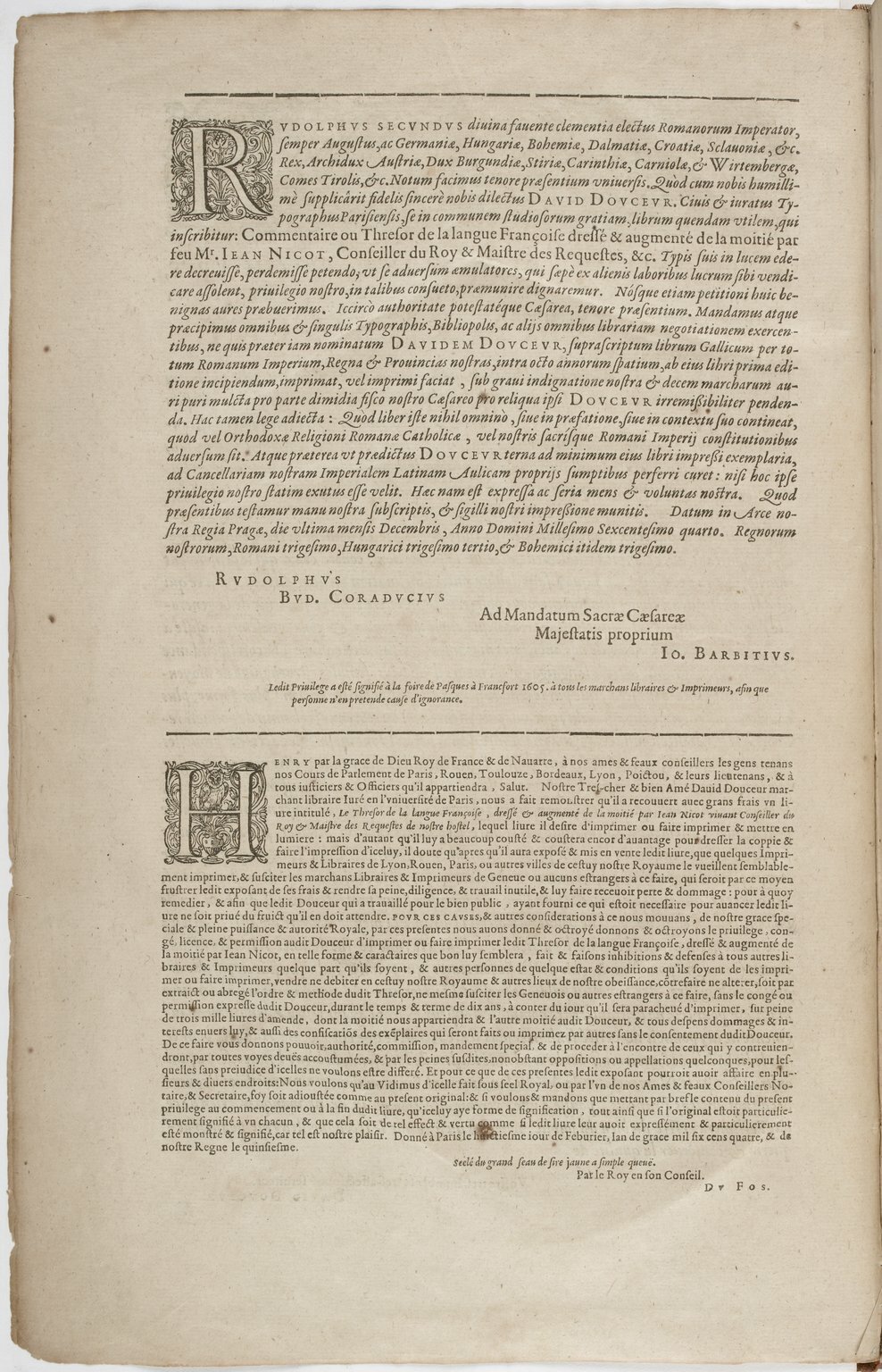 1606 - David Douceur - Trésor de la langue française - BnF