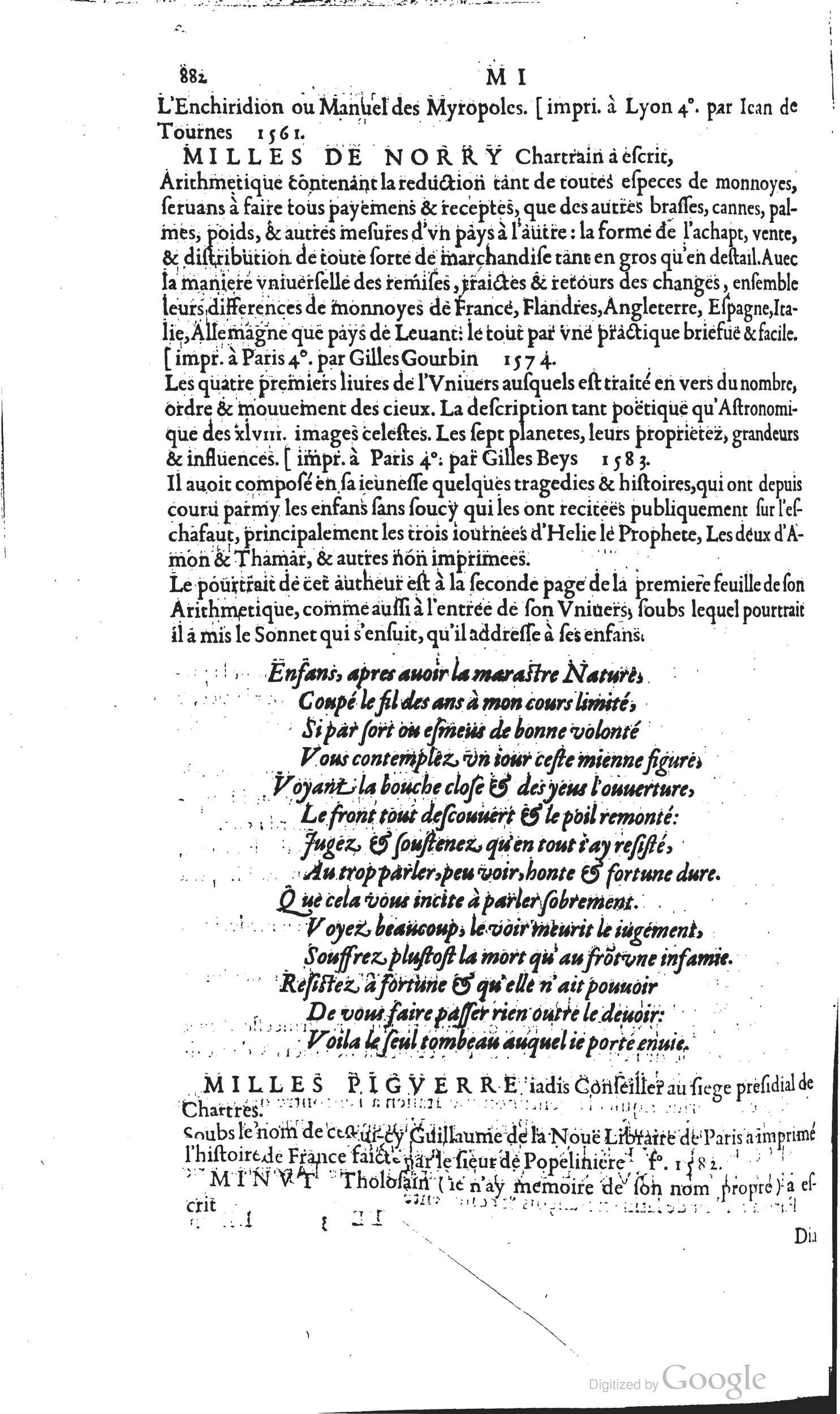 1585 - Barthélemy Honorat - Bibliothèques françaises - BSB Munich