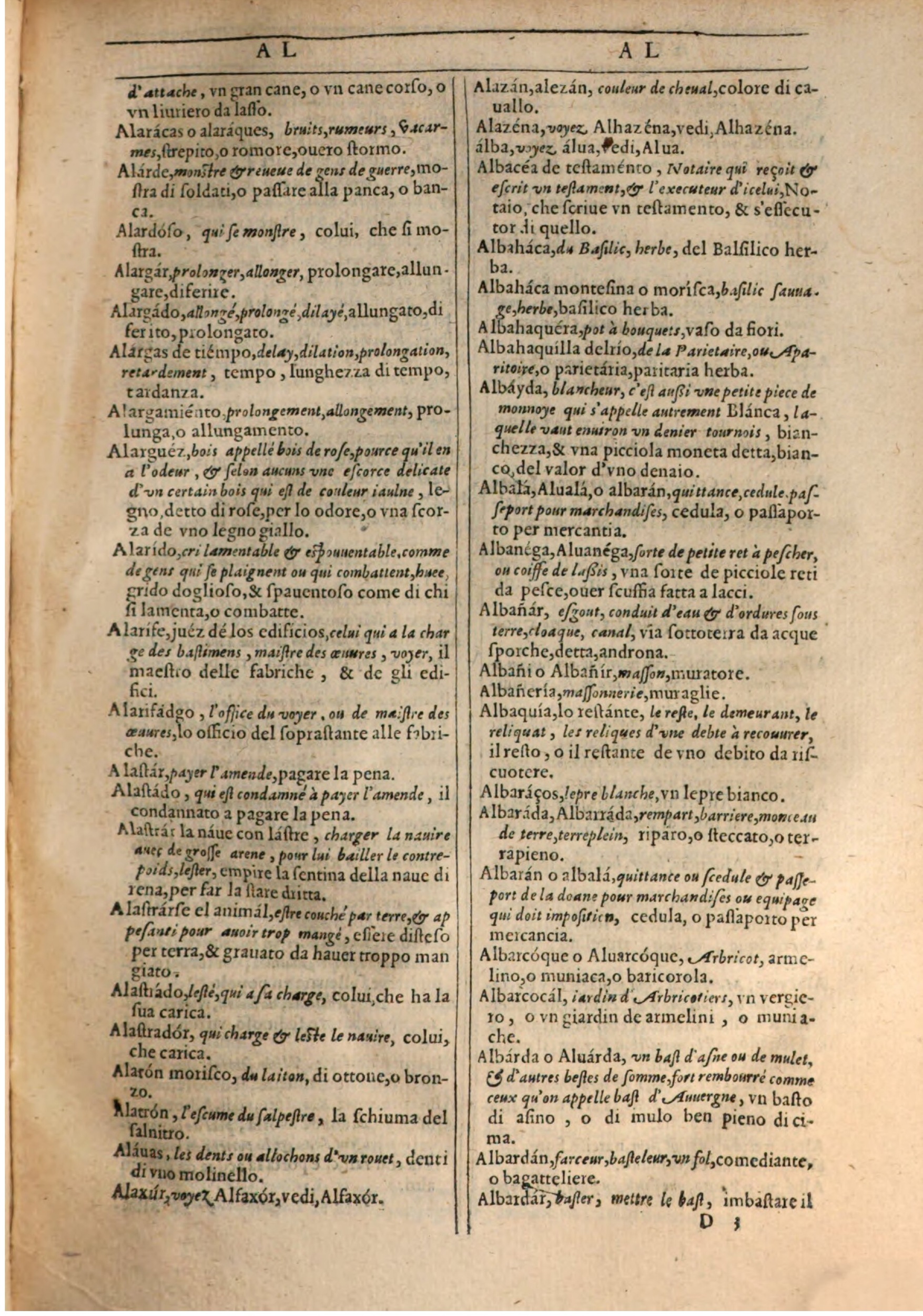 1609 - Philippe Albert et Alexandre Pernet - Trésor des trois langues française, italienne et espagnole (Première partie) - BSB Munich 1609 - Philippe Albert et Alexandre Pernet - Trésor des trois langues française, italienne et espagnole (Première partie) - BSB Munich