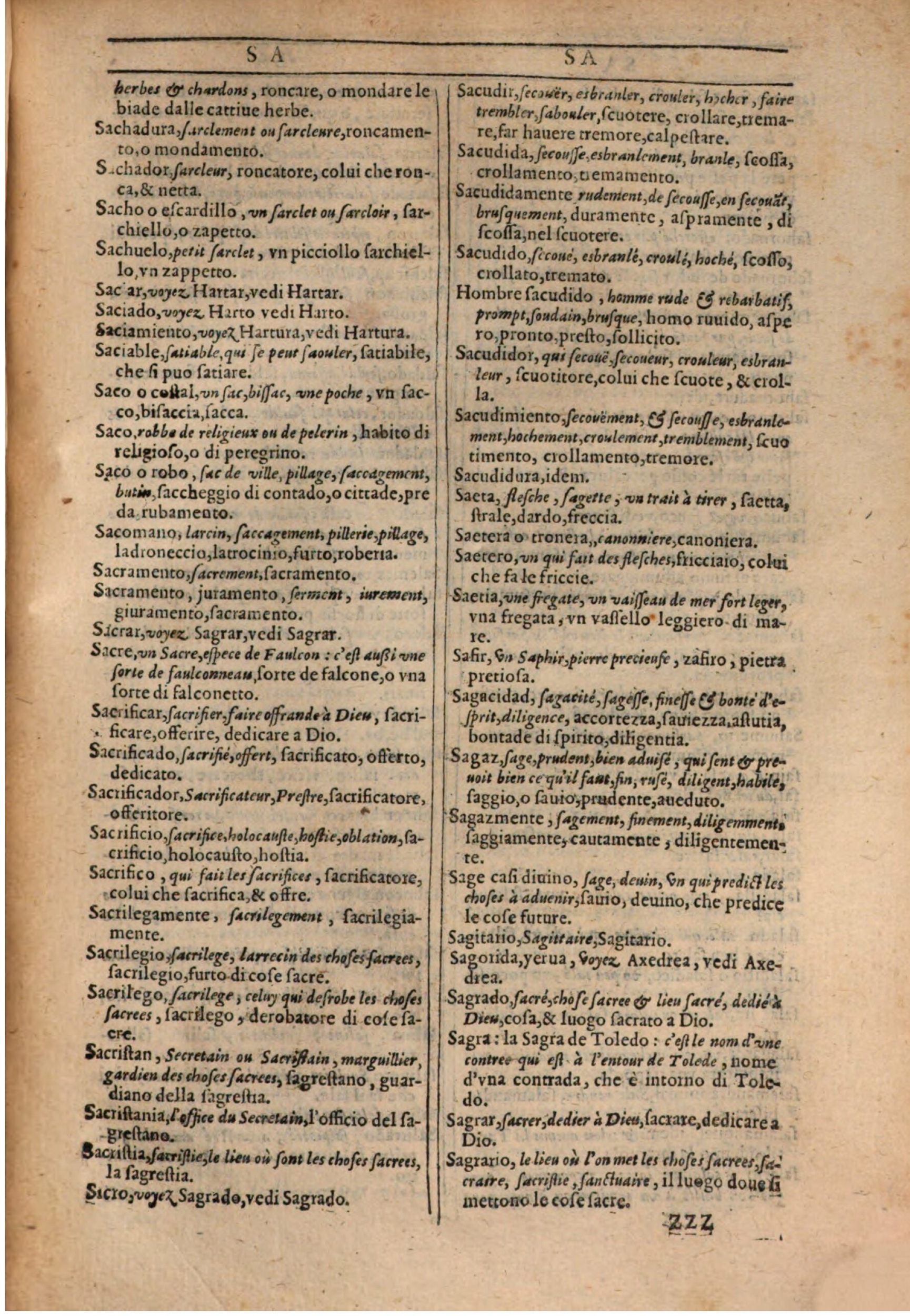 1609 - Philippe Albert et Alexandre Pernet - Trésor des trois langues française, italienne et espagnole (Première partie) - BSB Munich 1609 - Philippe Albert et Alexandre Pernet - Trésor des trois langues française, italienne et espagnole (Première partie) - BSB Munich