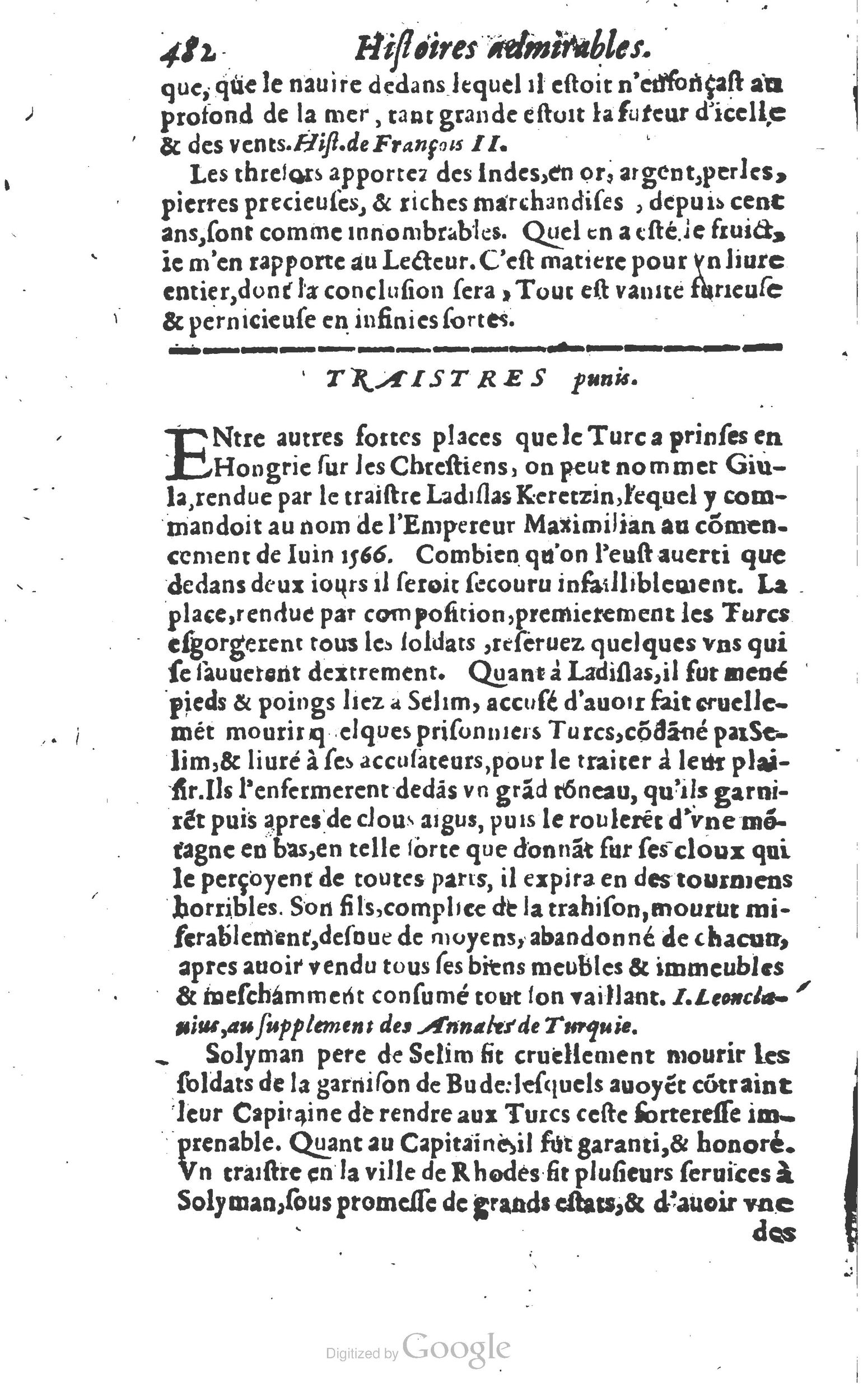 1610 - Paul Marceau - Trésor d’histoires admirables et mémorables - Princeton