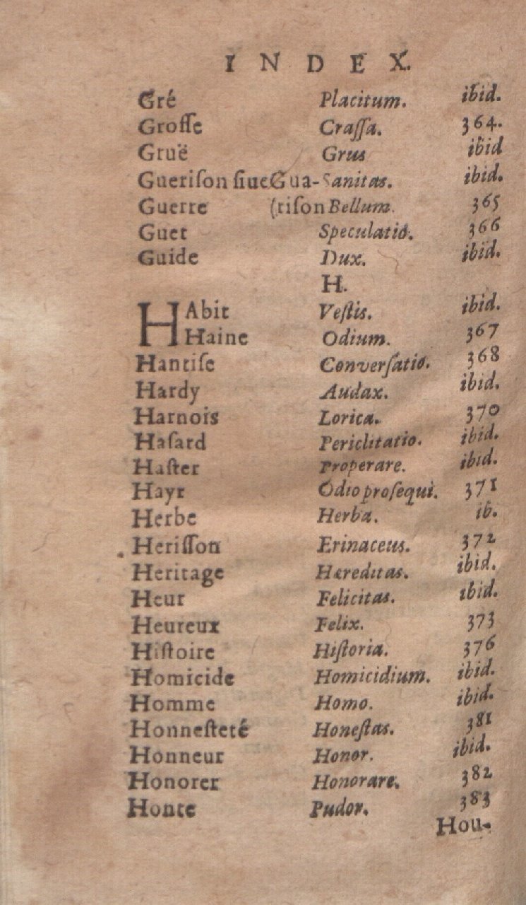 1612 - Dominicus Custos - Trésor des proverbes français  - Bibliopol-Olomuc
