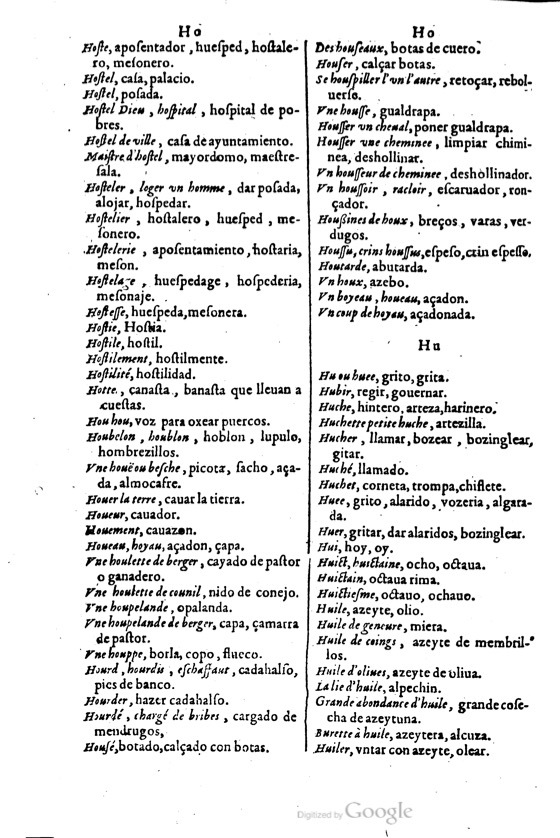 1621 - Adrian Tiffaine - Trésor des deux langues espagnole et française - BM Lyon
