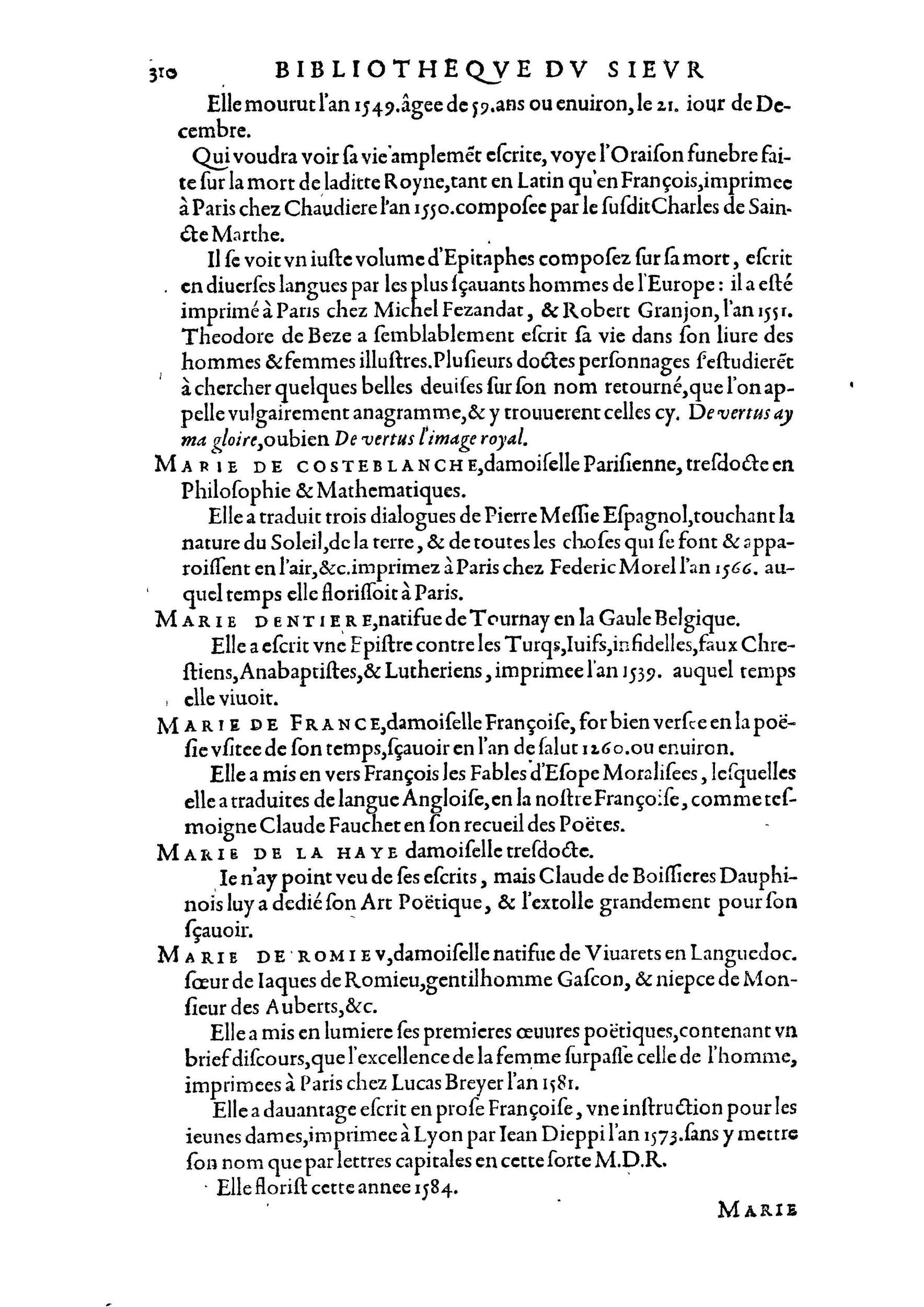 1584 - Abel L&#039;Angelier - Bibliothèques françaises - BnF