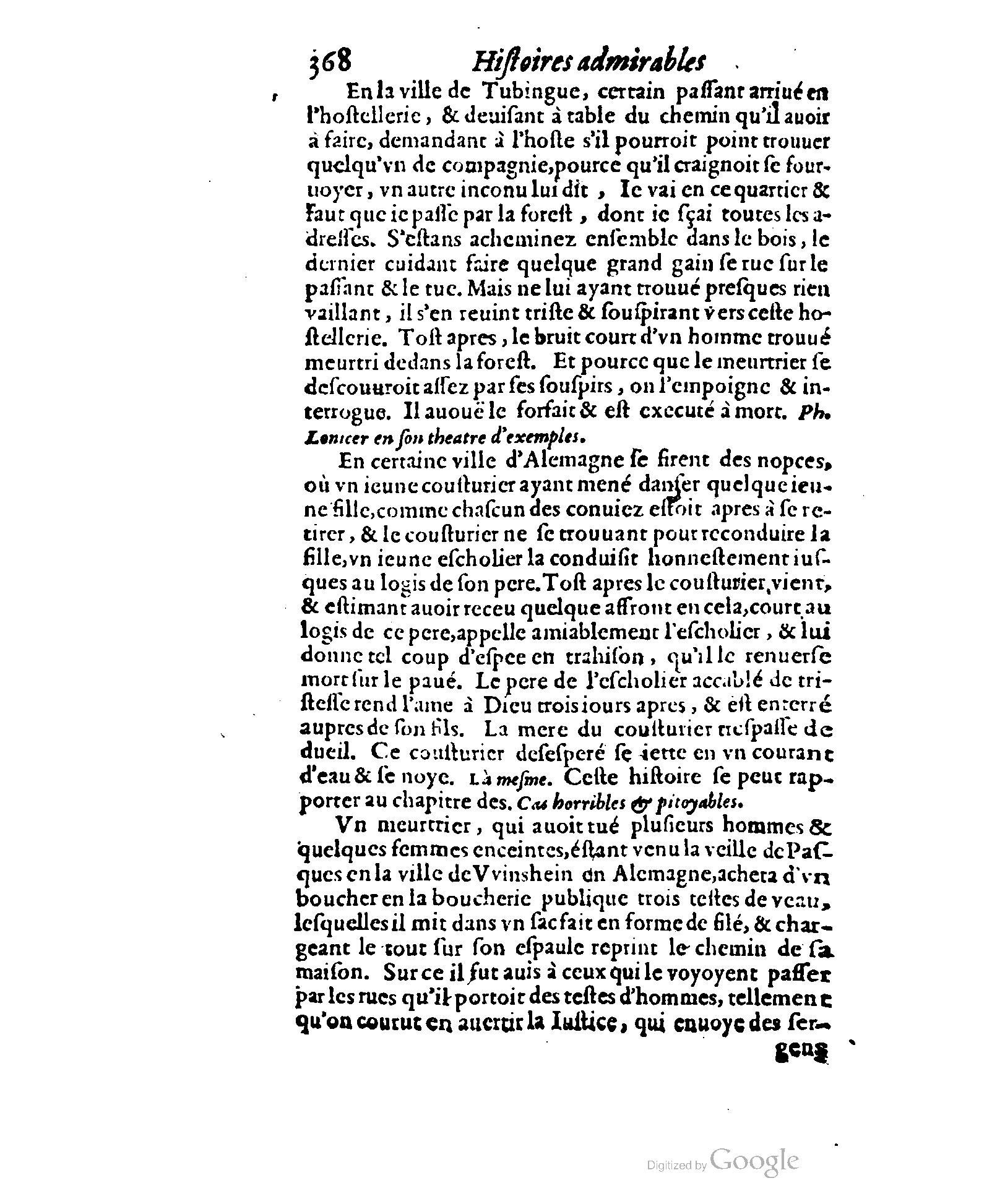 1620 - Samuel Crespin - Trésor d’histoires admirables et mémorables - BCU Lausanne 1620 - Samuel Crespin - Trésor d’histoires admirables et mémorables - BCU Lausanne