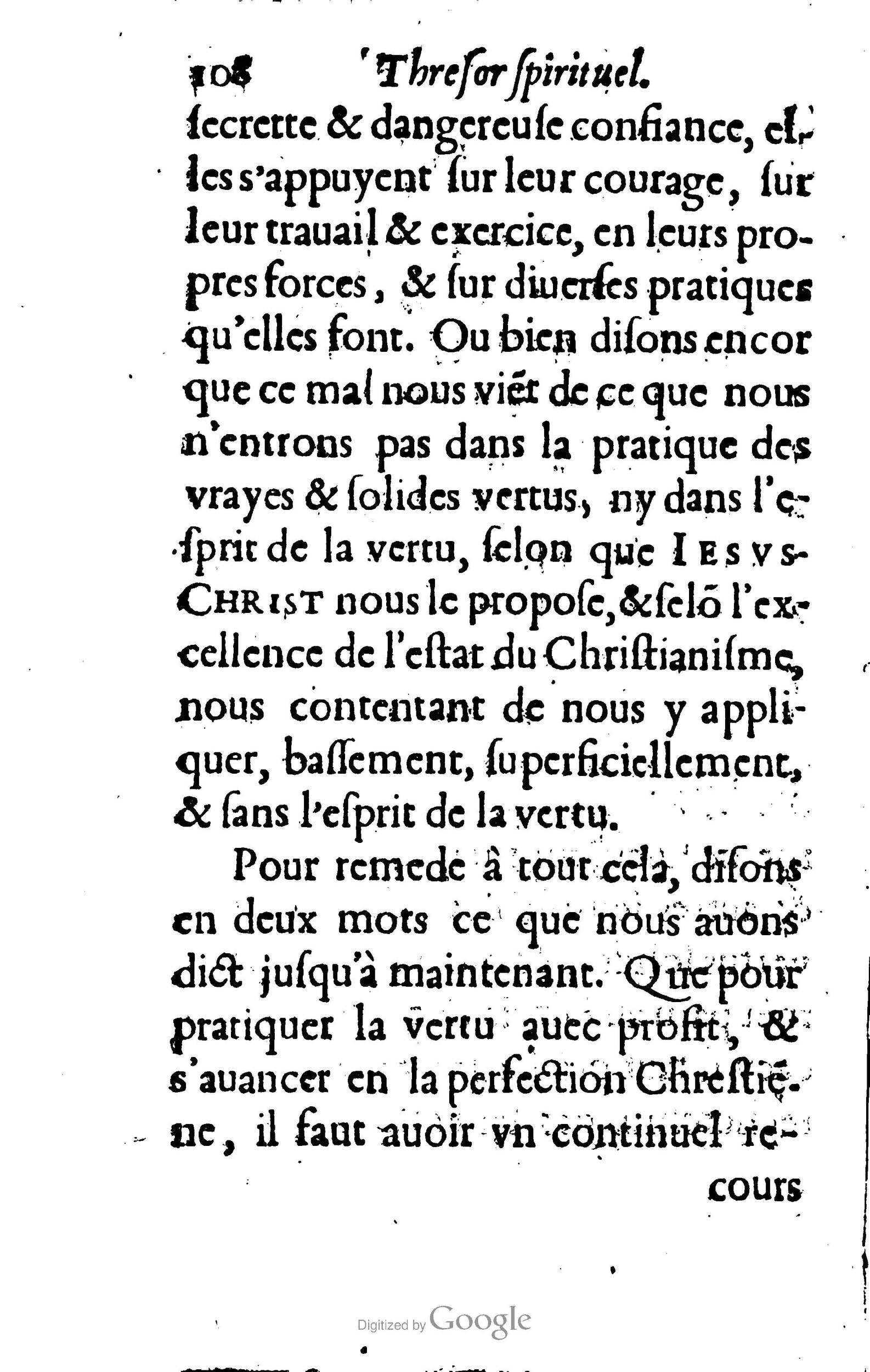 1633 - François Waudré - Trésor spirituel contenant les excellences du christianisme - BM Lyon