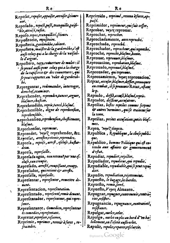 1616 - Veuve Marc Orry - Trésor des deux langues espagnole et française (Première et Seconde parties) - BM Lyon