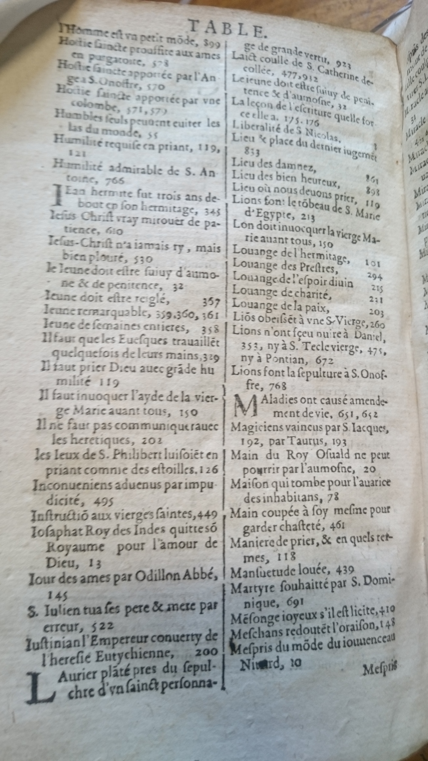 1596 - Jean Bogart - Trésor des faits et dits mémorables des hommes saints et illustres - Douai Quincy