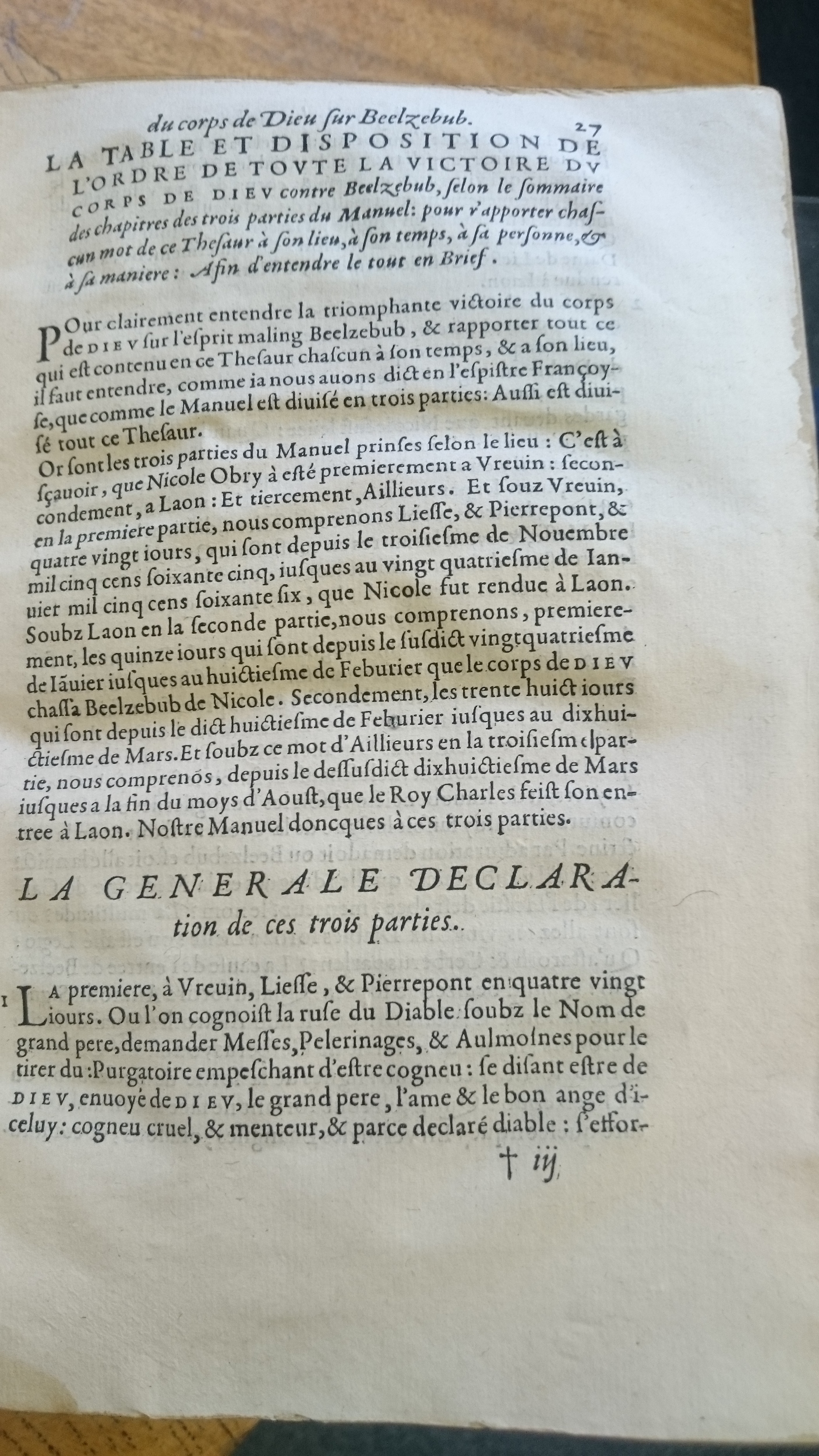 1578 - Nicolas Chesneau - Trésor et entière histoire de la triomphante victoire du corps de Dieu sur l’esprit malin - Douai Quincy
