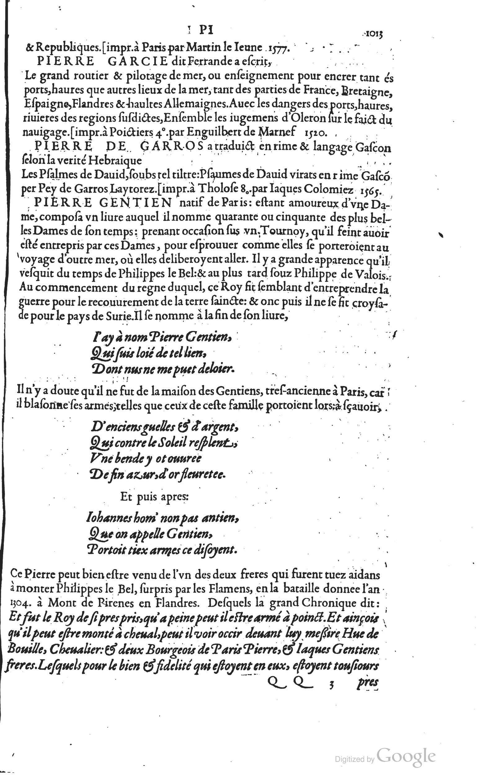 1585 - Barthélemy Honorat - Bibliothèques françaises - BSB Munich