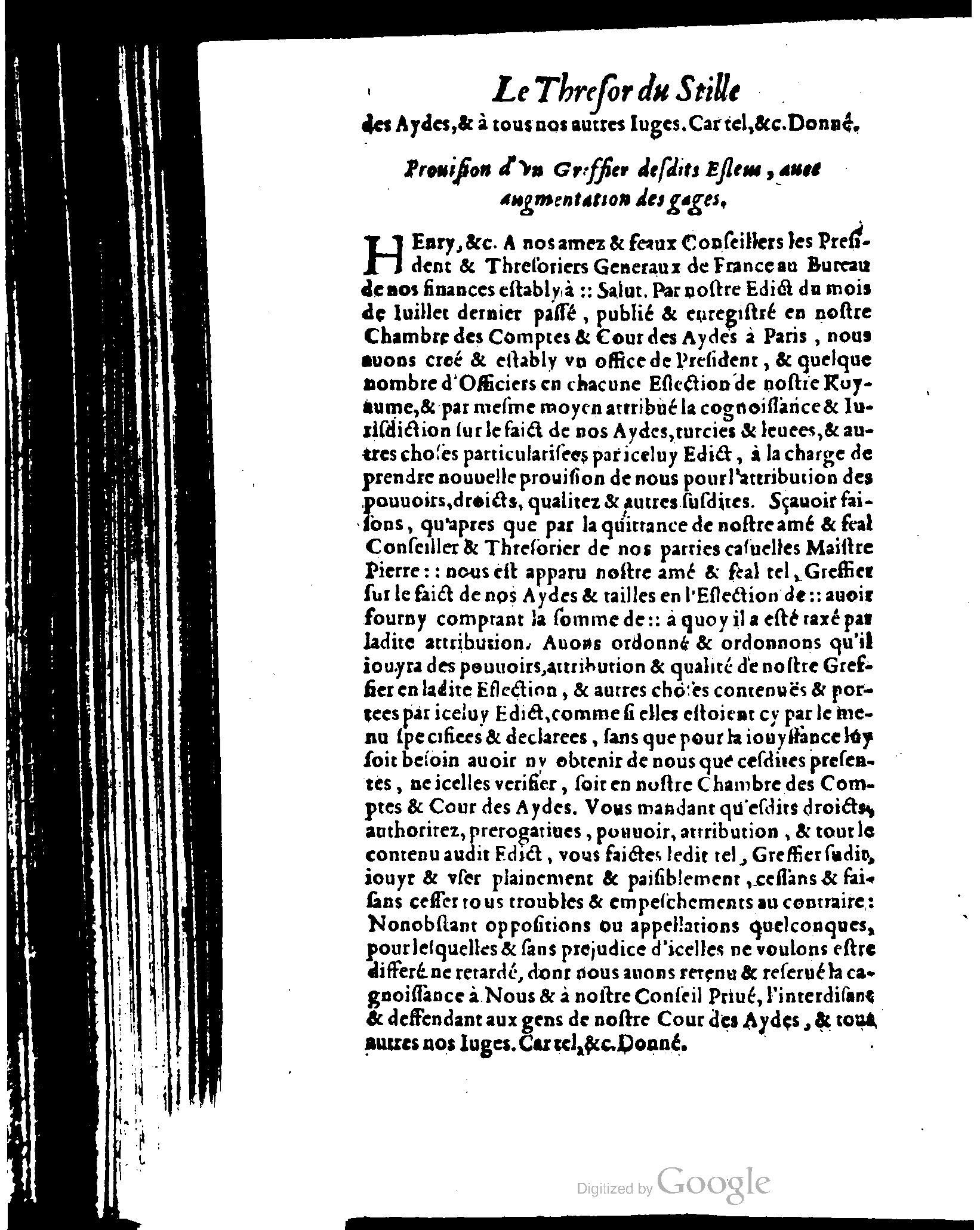 1614 - Jean Richer - Trésor du nouveau style et protocole de la chancellerie de France - BSB Munich