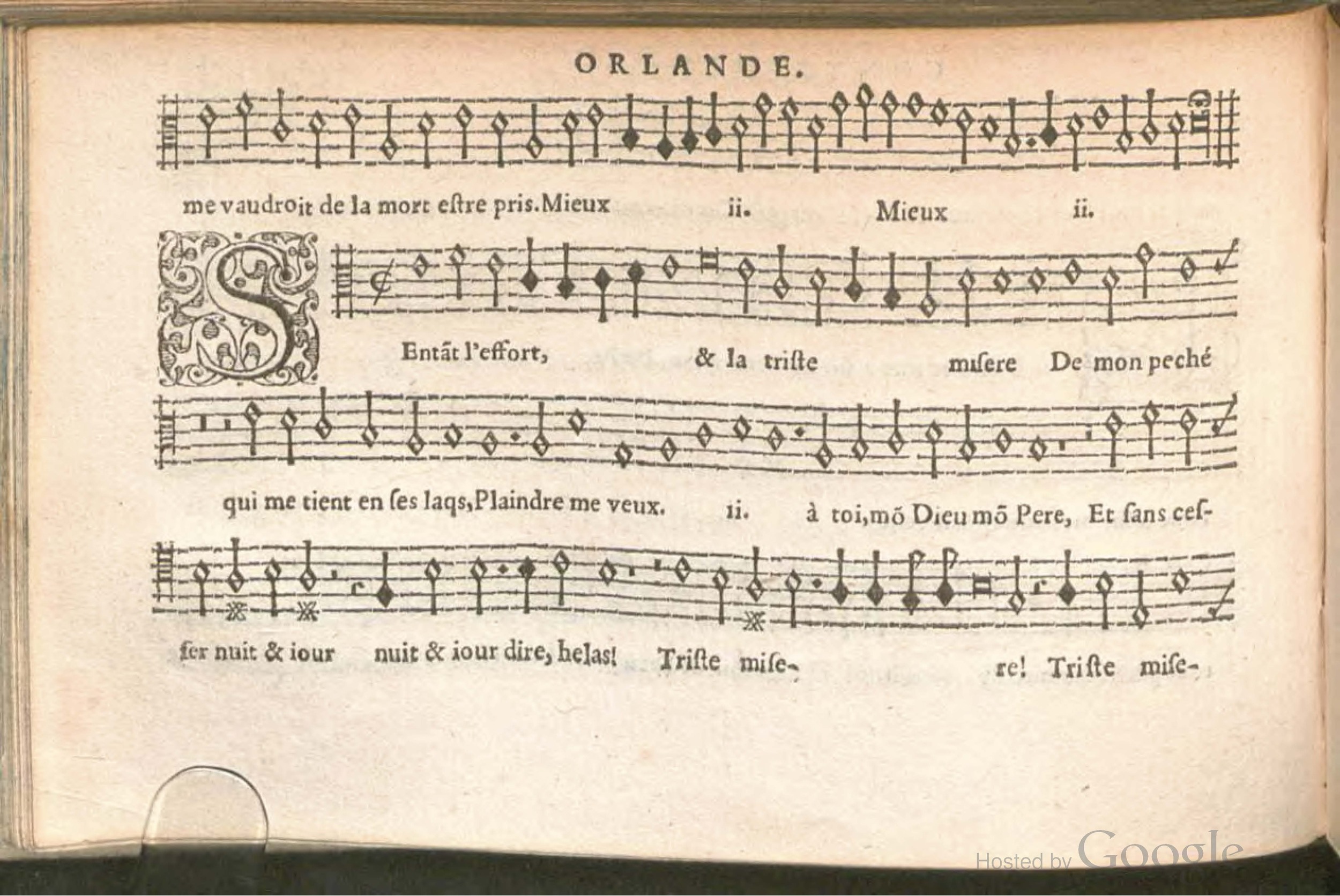 1576 - [Pierre de Saint-André] - Trésor de musique d’Orlande de Lassus Contratenor - BSB Munich