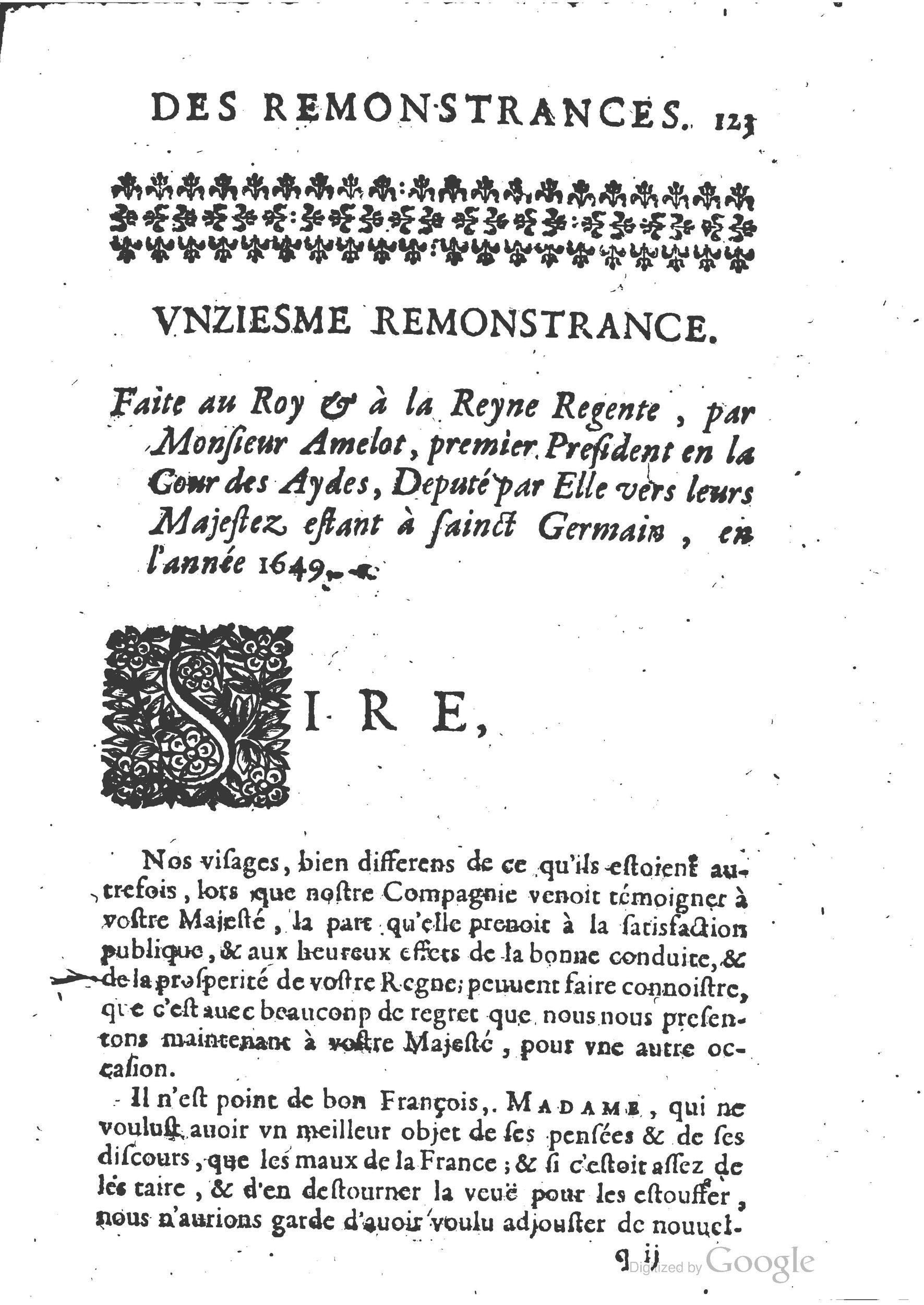1654 - Michel Bobin - Trésor des harangues, remontrances et oraisons funèbres - BM Lyon