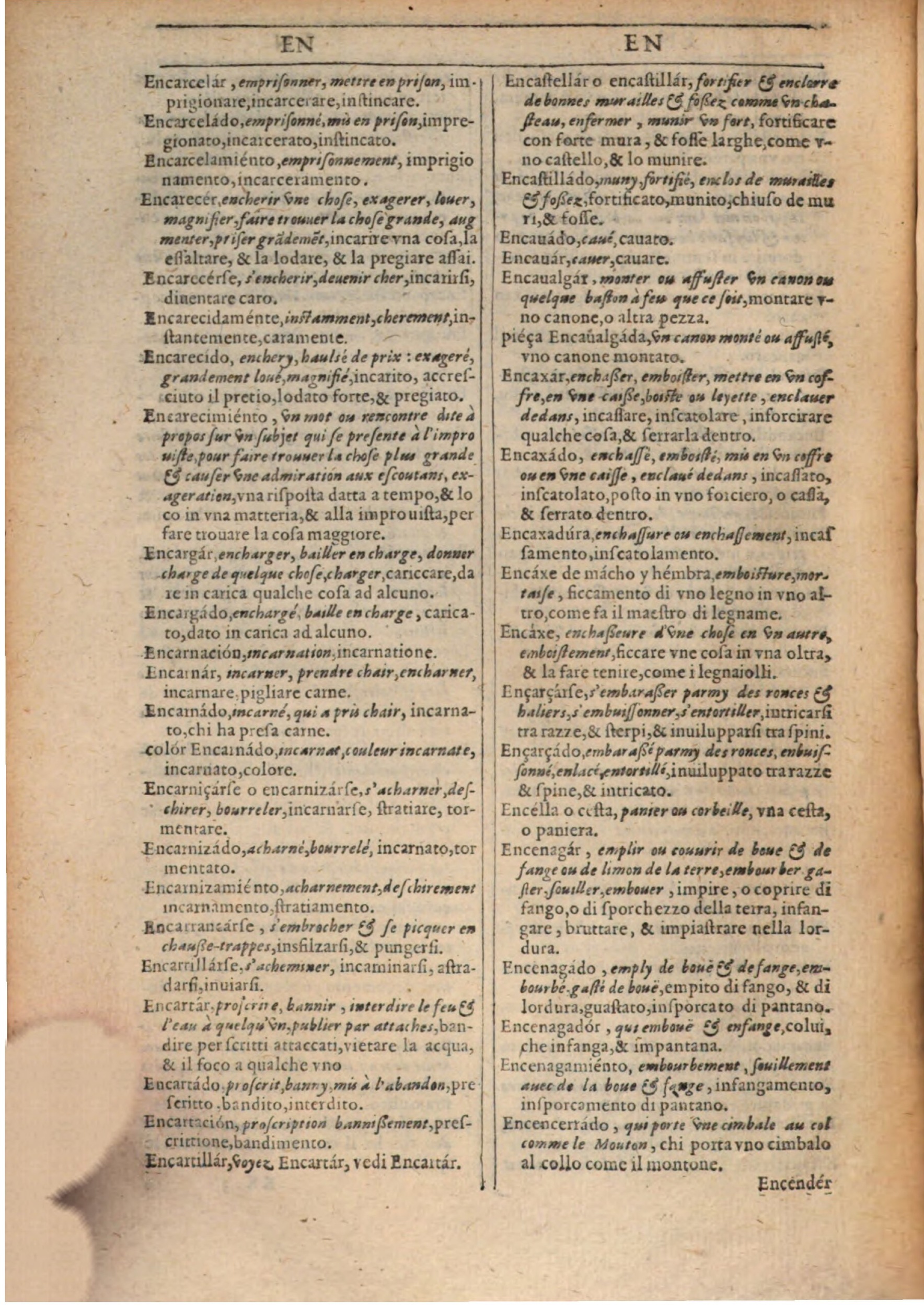 1609 - Philippe Albert et Alexandre Pernet - Trésor des trois langues française, italienne et espagnole (Première partie) - BSB Munich
