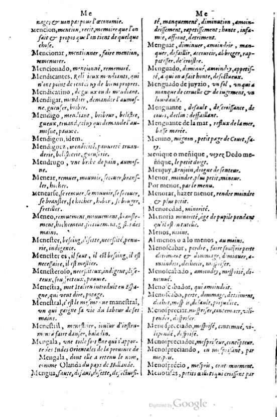 1621 - Adrian Tiffaine - Trésor des deux langues espagnole et française - BM Lyon