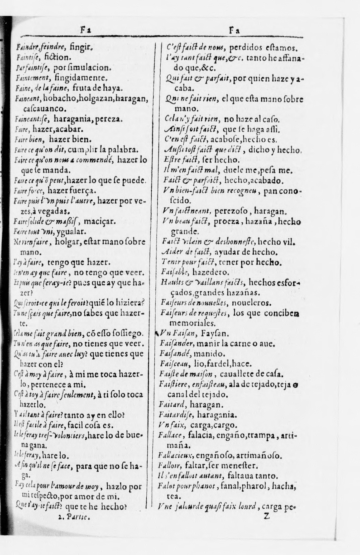 1616 - Veuve Marc Orry - Trésor des deux langues espagnole et française (Seconde partie) - BnF