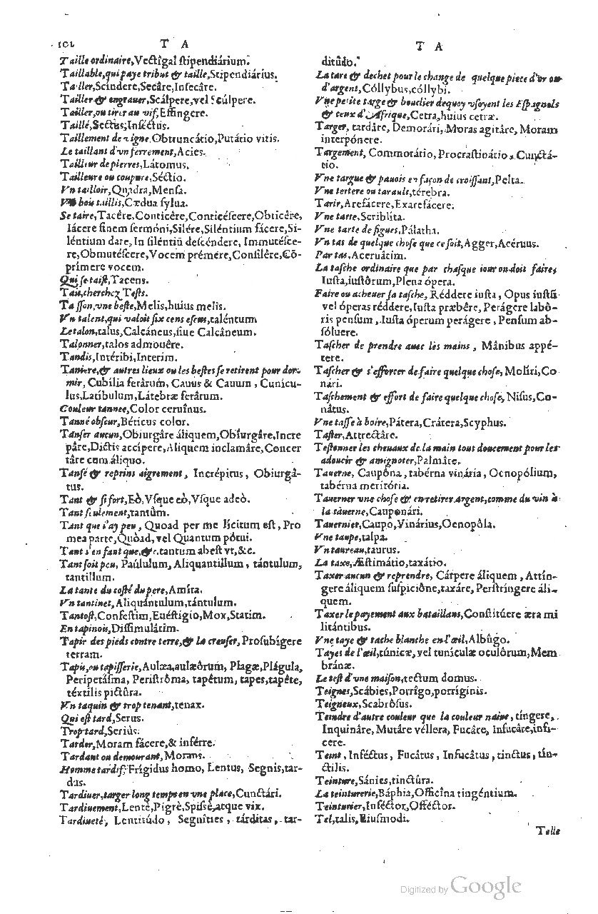 1585 - Simphorianum Beraud et Stephanum Michaëlem - Trésor des mots et traits français - Barcelone