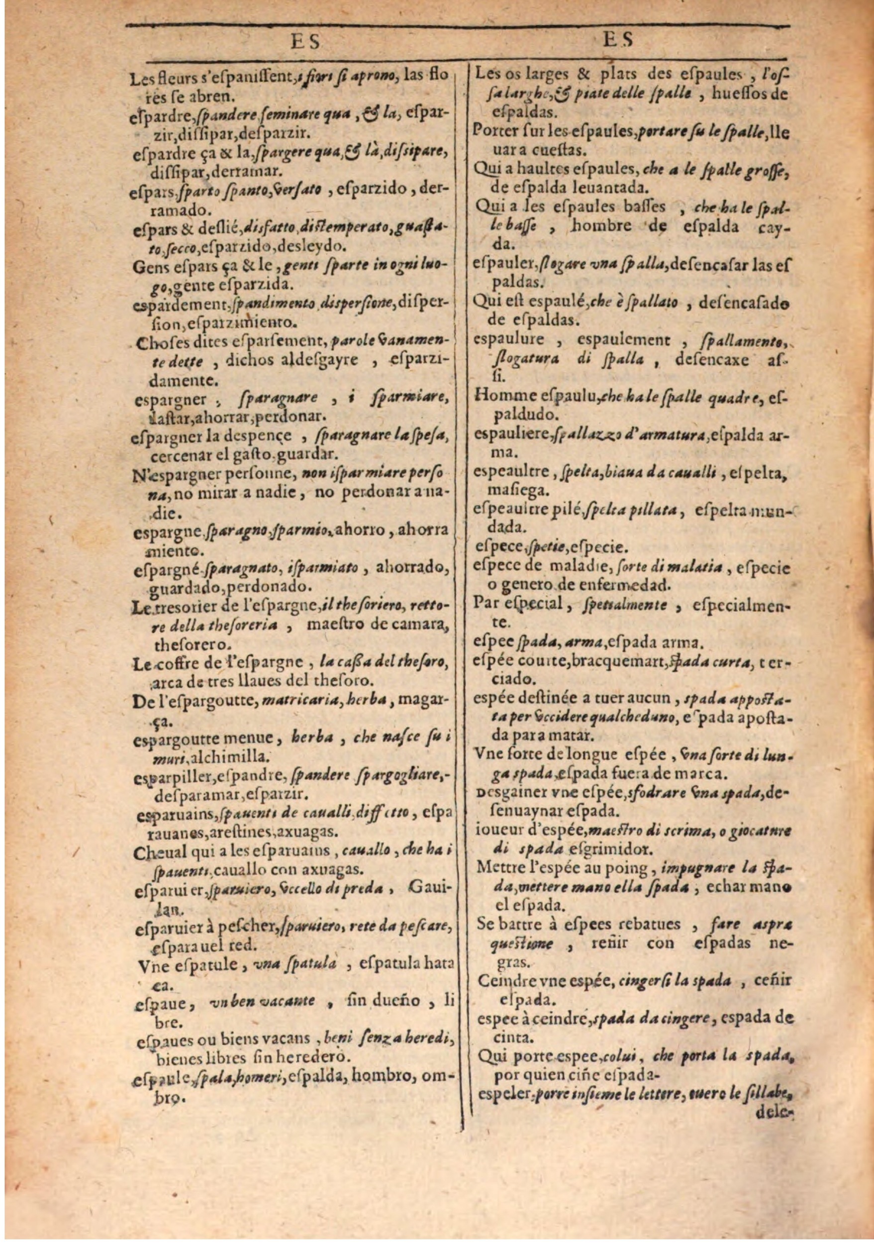 1609 - Philippe Albert et Alexandre Pernet - Trésor des trois langues française, italienne et espagnole (Seconde partie) - BSB Munich 1609 - Philippe Albert et Alexandre Pernet - Trésor des trois langues française, italienne et espagnole (Seconde partie) - BSB Munich