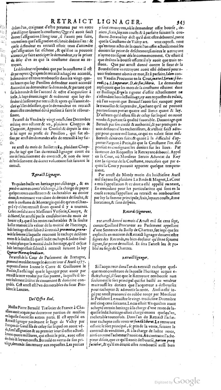 1629 - Veuve Nicolas Buon - Trésor du droit français (21754 T. 3) - BM Lyon