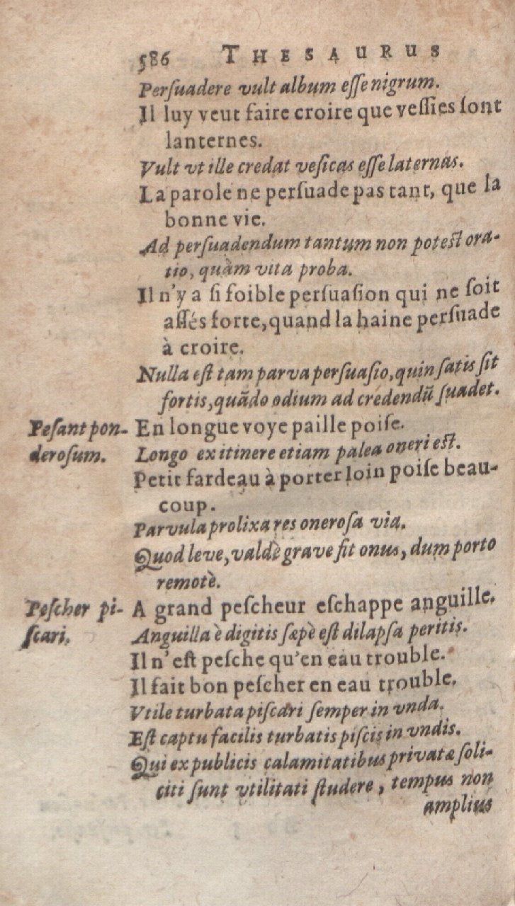 1612 - Dominicus Custos - Trésor des proverbes français  - Bibliopol-Olomuc