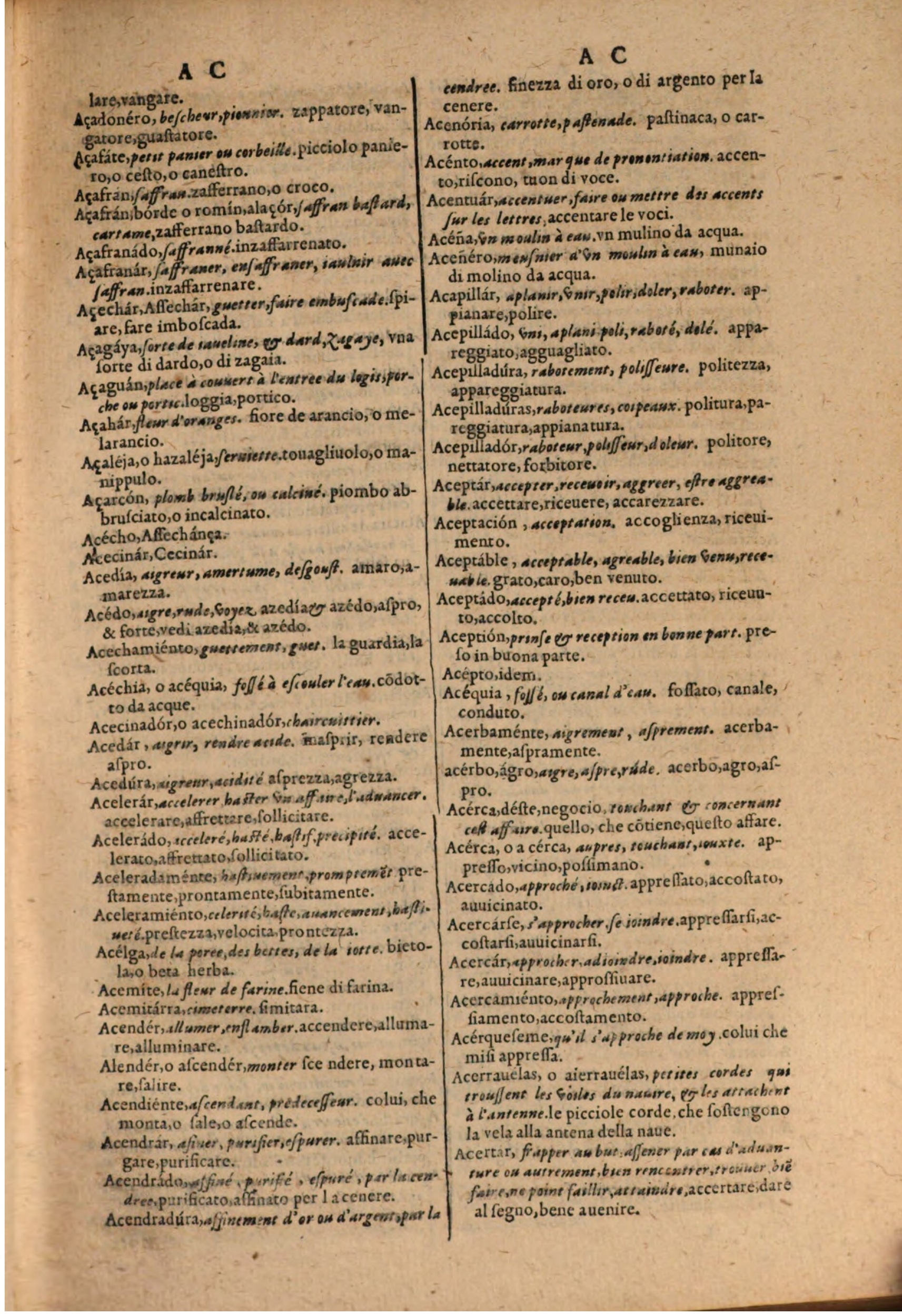 1606 - Samuel Crespin - Thresor des trois langues, francoise, italiene et espagnolle - BSB Munich