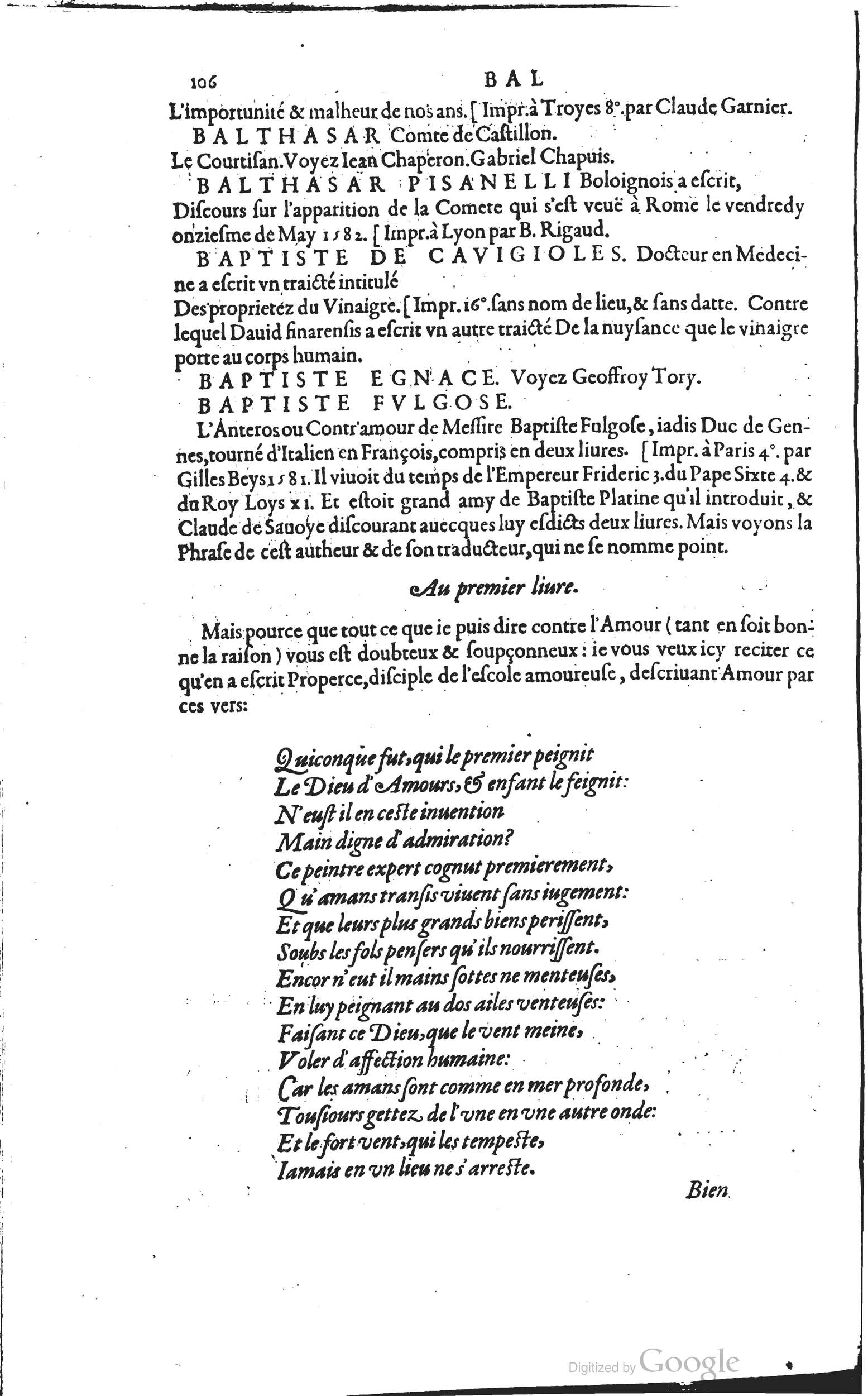 1585 - Barthélemy Honorat - Bibliothèques françaises - BSB Munich