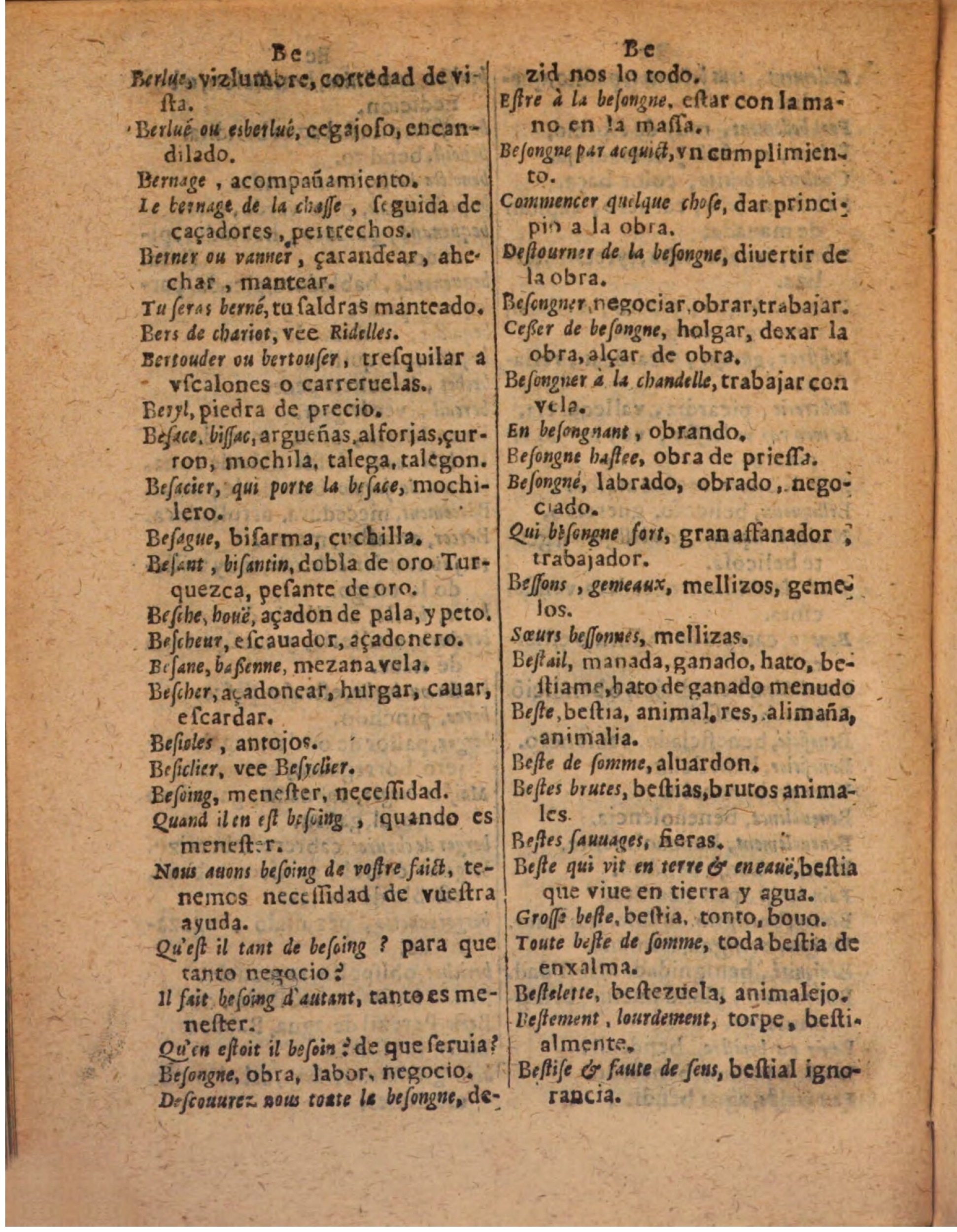 1624 - Hubert Antoine - Trésor des deux langues espagnole et française (Seconde partie) - BSB Munich